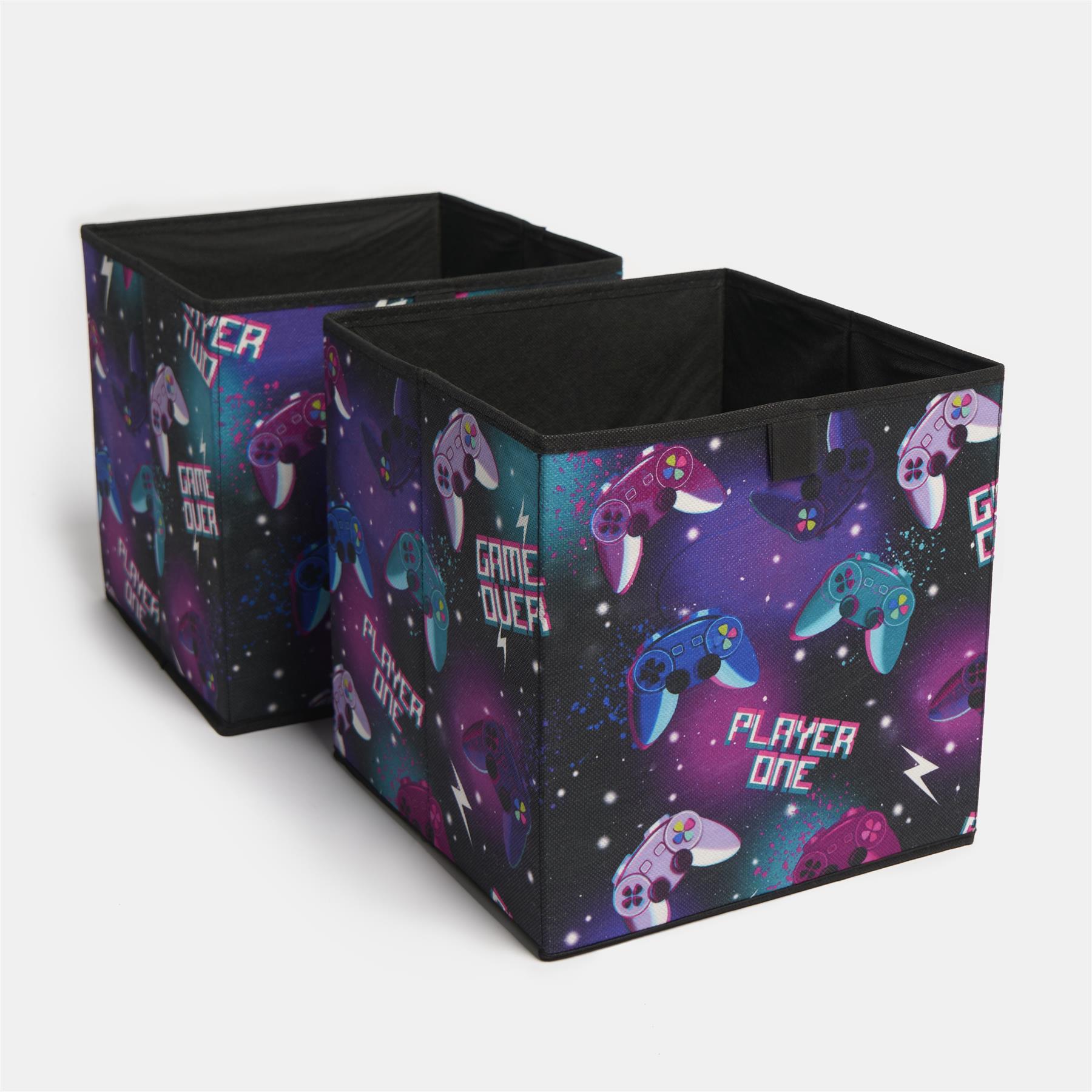 Gaming Storage Boxes Pack of 2 4 Folding Space Saving Shoe Toy Cube Tidy Set