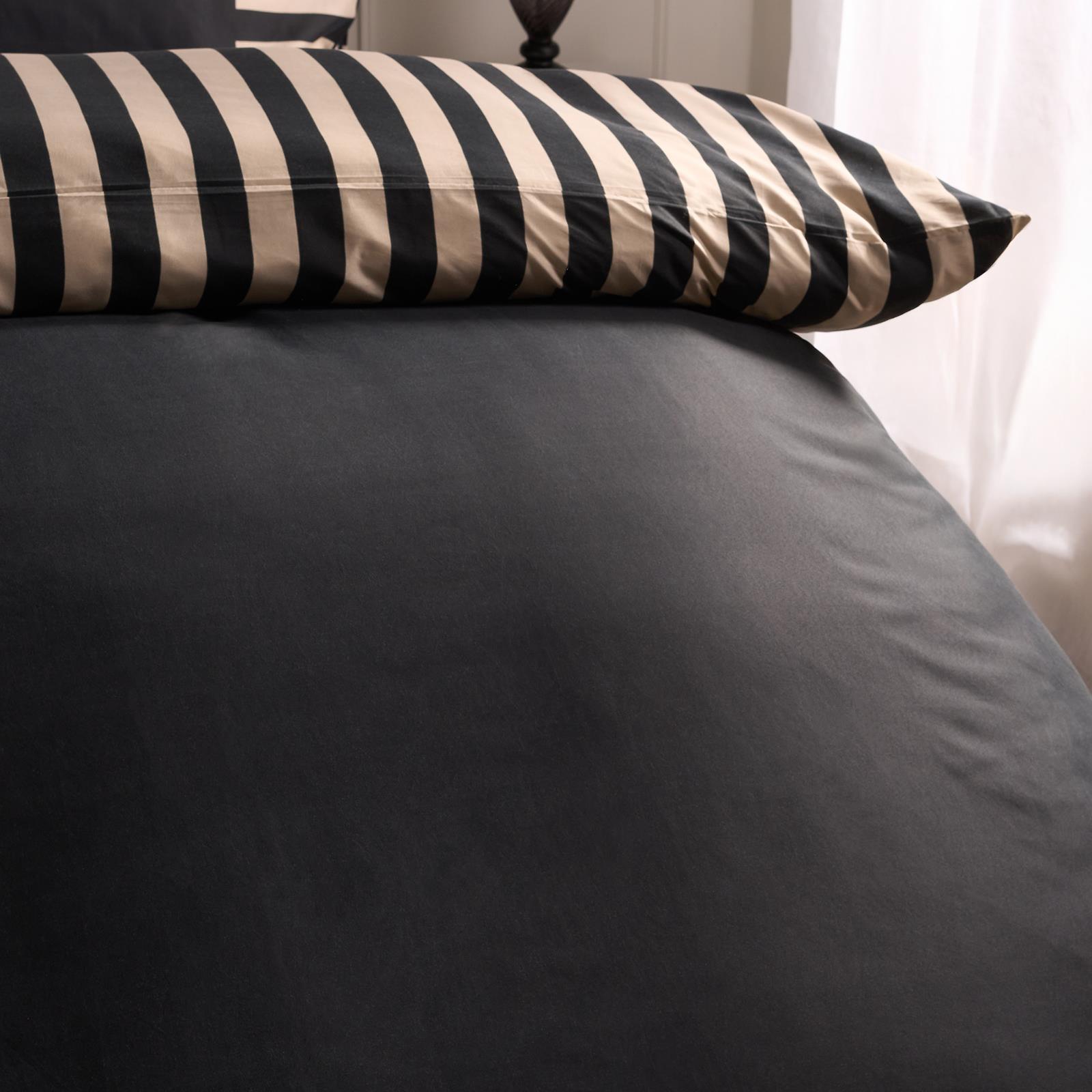 OHS Stripe Edge Bedding Set Microfibre Duvet Cover with Pillowcase
