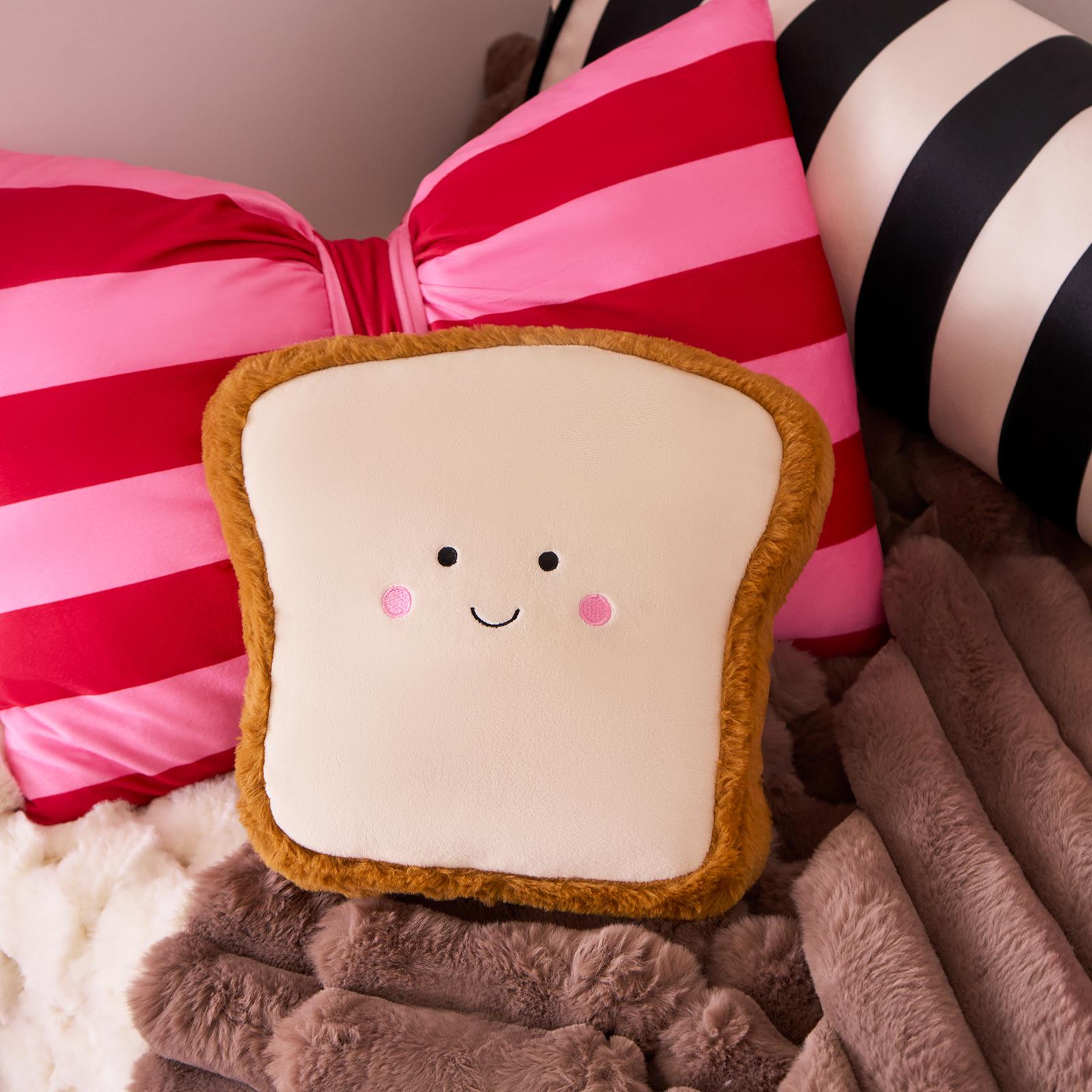OHS Toast Hottie Microwaveable Warmie Fluffy Novelty Heat Pad Hand Warmer