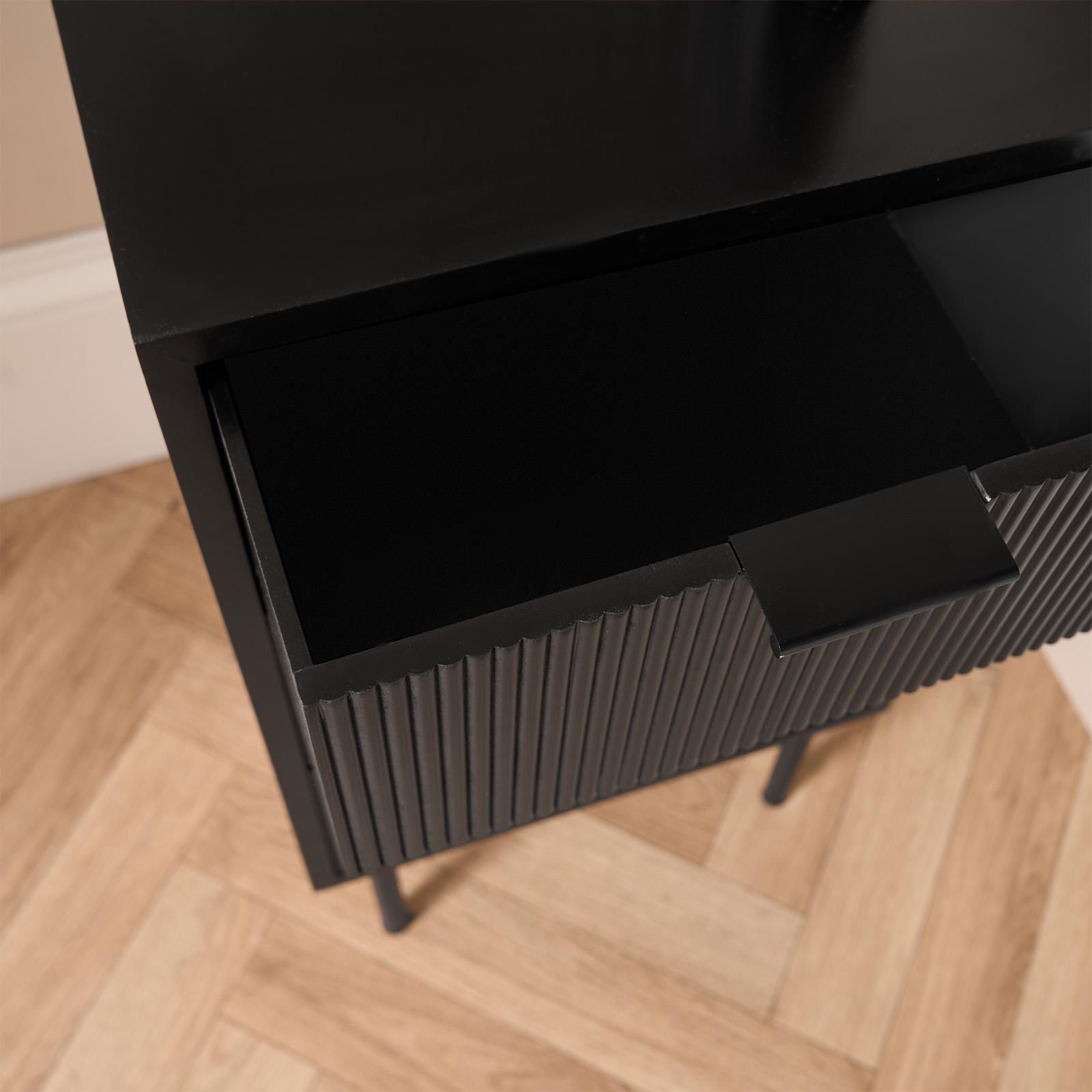 Ribbed Bedside Table Modern Bedroom 3/4 Draw Office Nightstand Living Room Unit - Picture 5 of 71