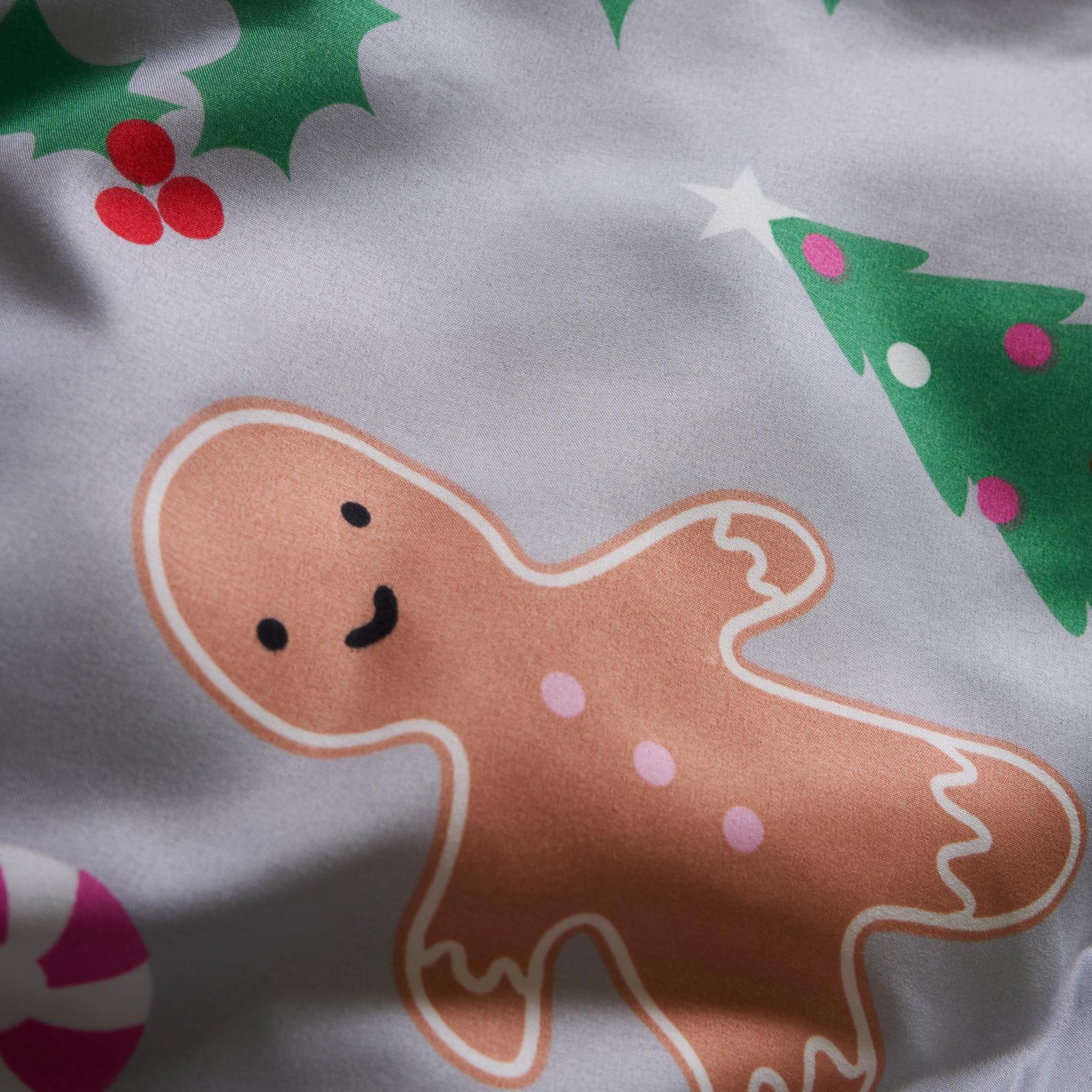OHS Gingerbread Man Bedding Set Kids Xmas Reversible Duvet Cover with Pillowcase