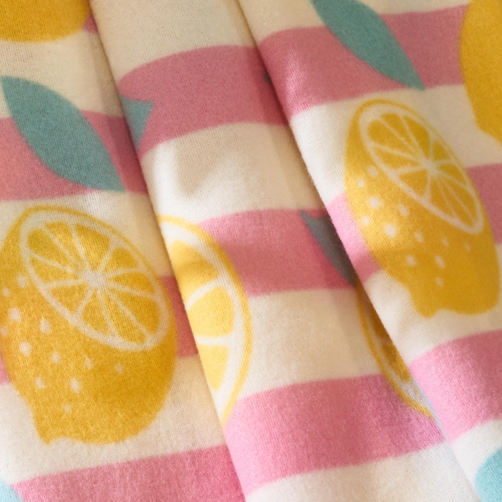 OHS Lemon Stripes Throw Soft Blanket Polar Fleece Lightweight Bedspread