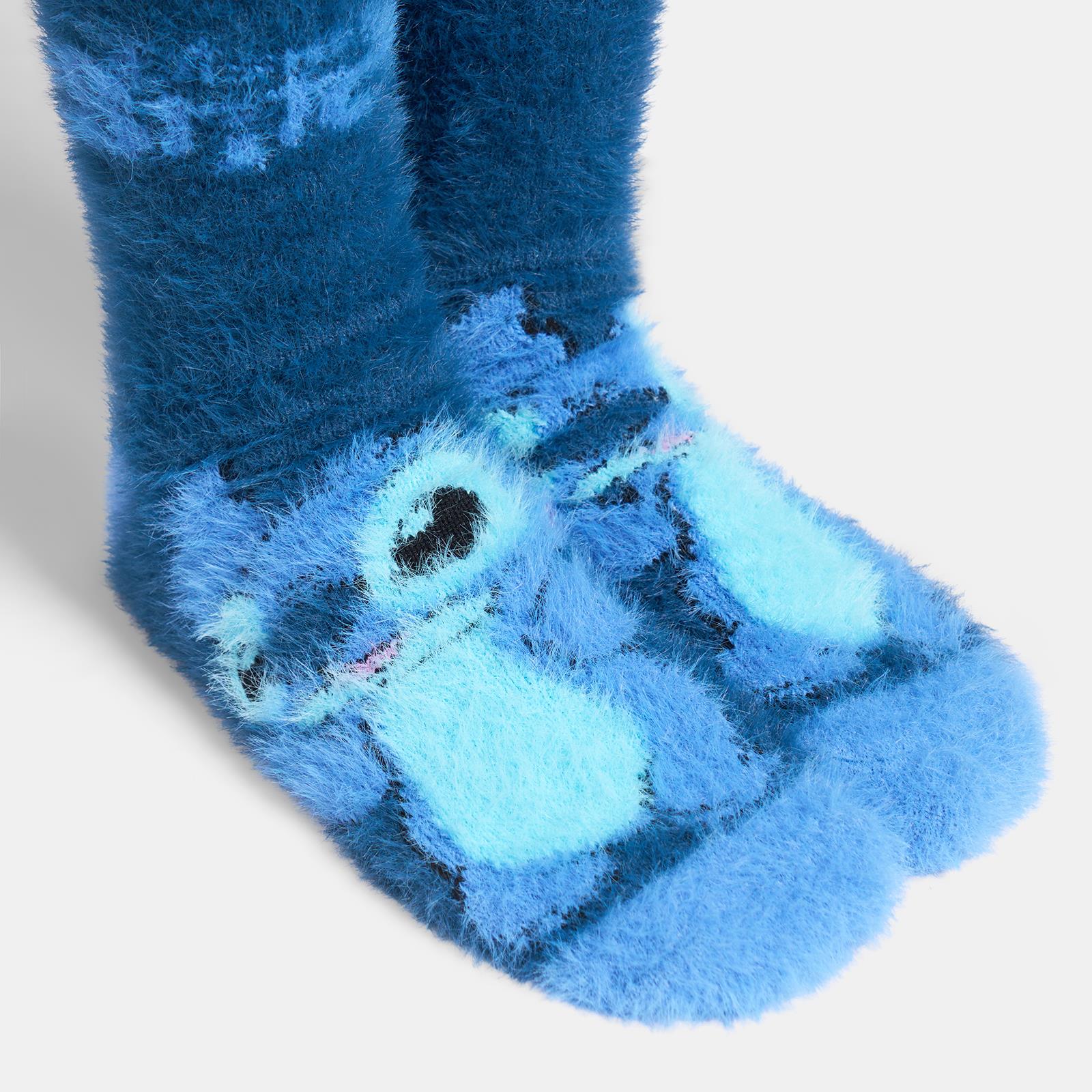 OHS x Stitch Socks 3 Pair Warm Soft Fluffy Fleece Indoor Bed Lounge Sock Slipper