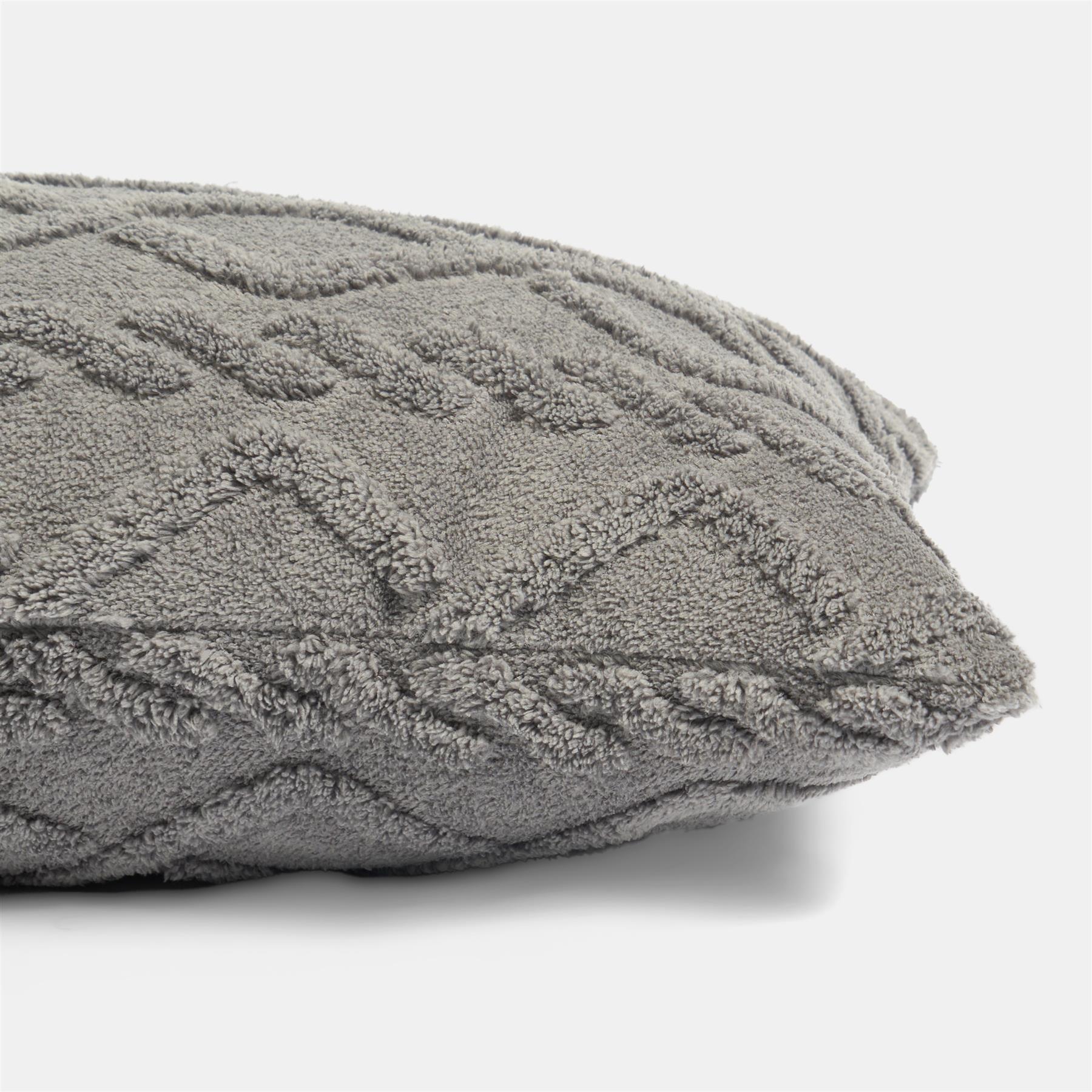 OHS Cable Knit Bolster Cuddle Cushion Fleece Back Support Filled Reading Pillow
