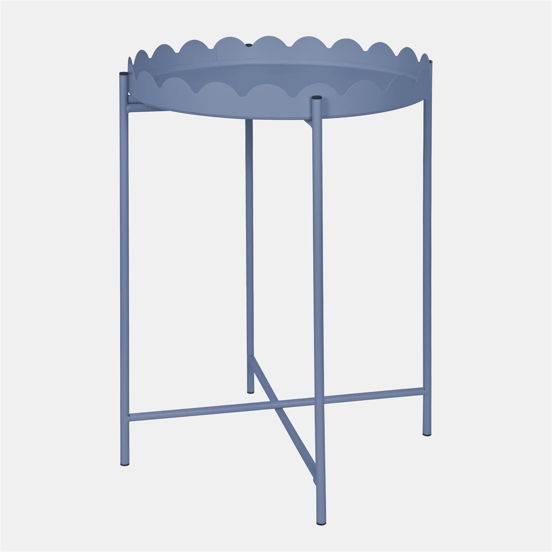 OHS Scallop Edge Side Table Coffee Tables with Metal Frame