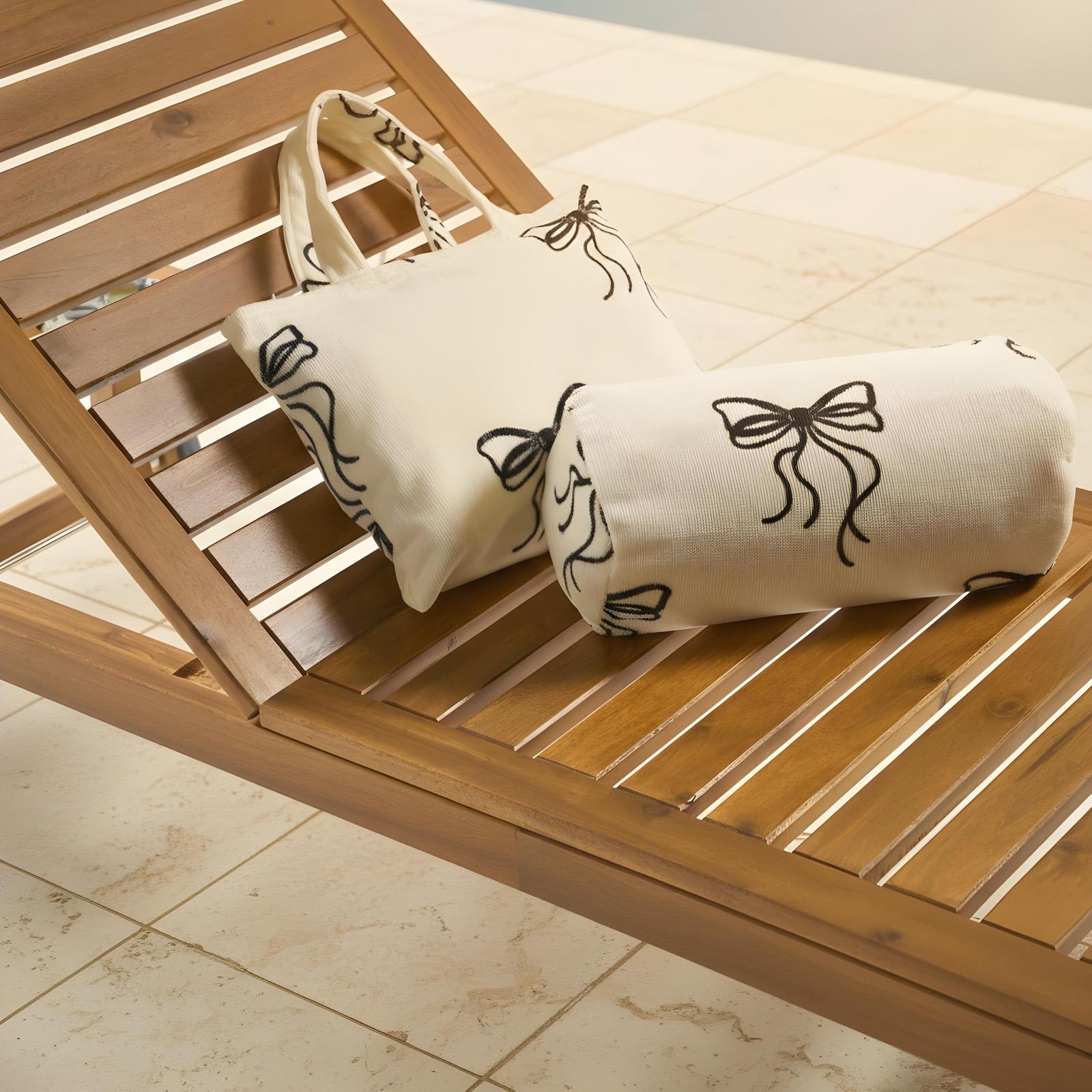 OHS Bows Beach Bolster Travel Cushion Neck Support Filled Pillow