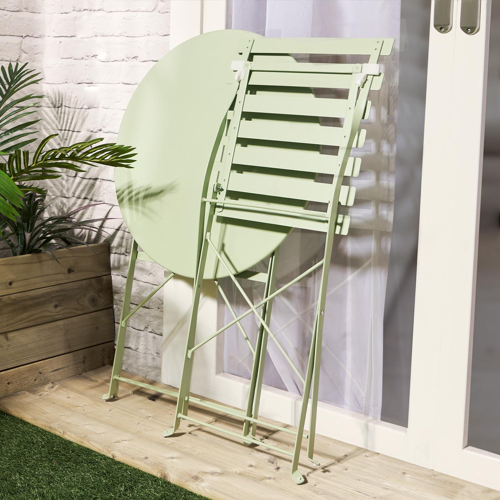 Outdoor Garden Furniture Patio Balcony Bistro Set Metal Table Chair Folding 3 PC - Picture 17 of 31