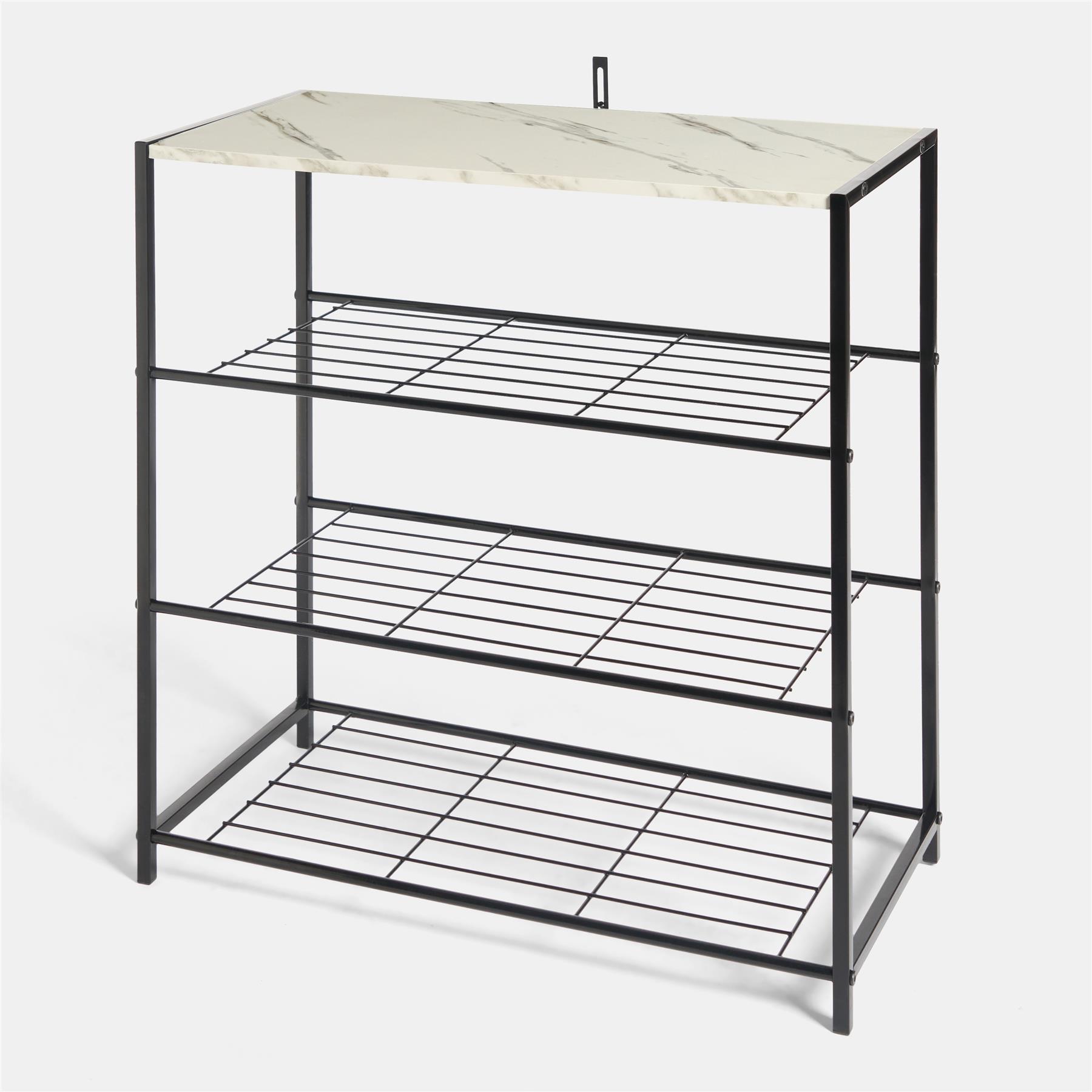 OHS Manhattan Shelf Storage 4 Tier Shoe Organiser Unit Hallway Office Home