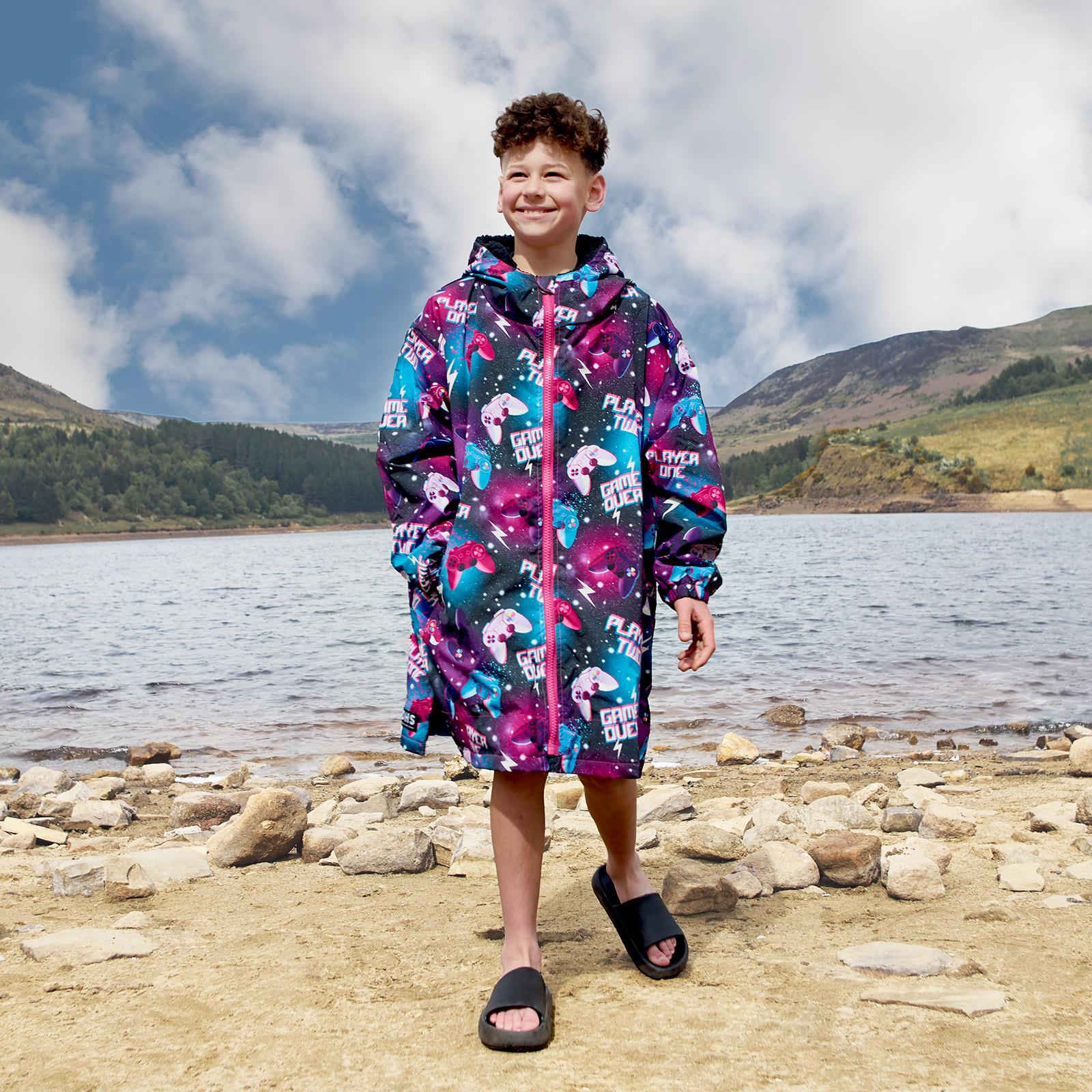 OHS Drying Changing Robe Sherpa Lined Water Resistant Oversize Coat Adults Kids