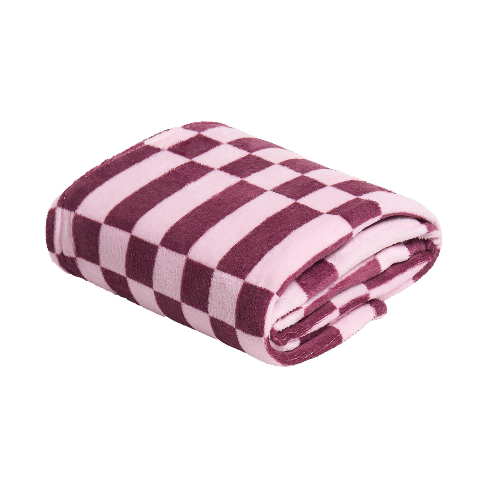 OHS Checkerboard Throw Ultra Soft Blanket Flannel Lightweight Bedspread