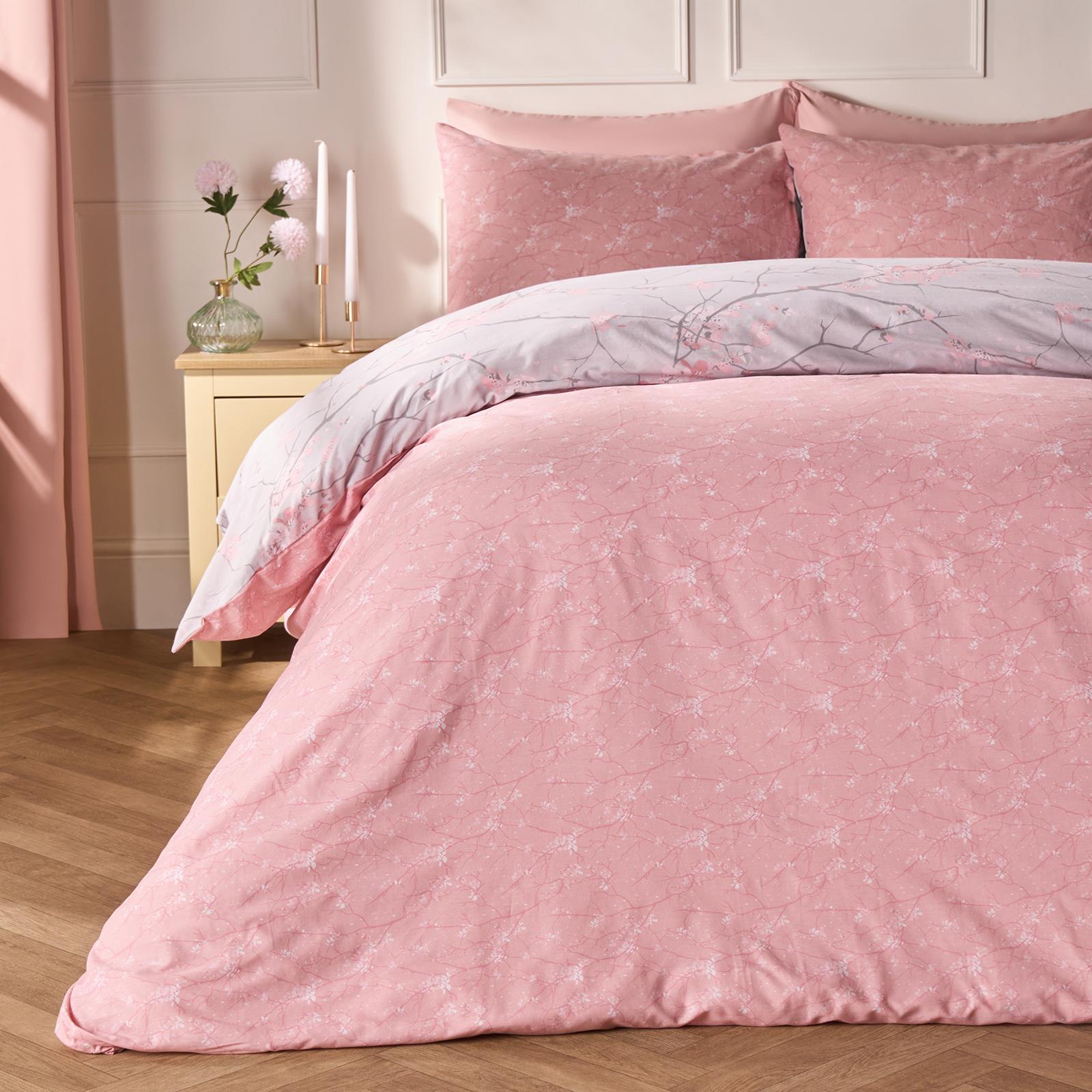 OHS Spring Blossoms Duvet Cover with Pillowcases Bedding Set Blush Ochre