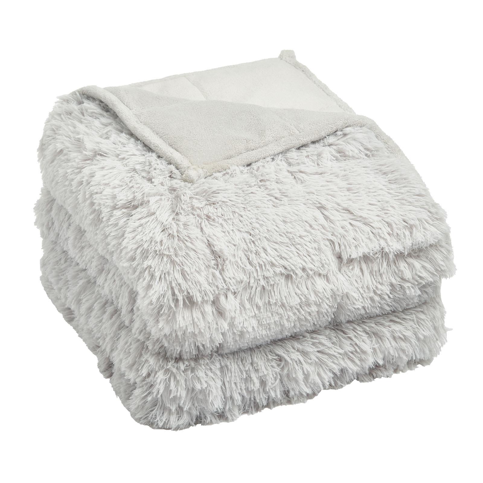 OHS Fluffy Fleece Weighted Blanket Sensory Adult Sleep Anxiety Soft Throw