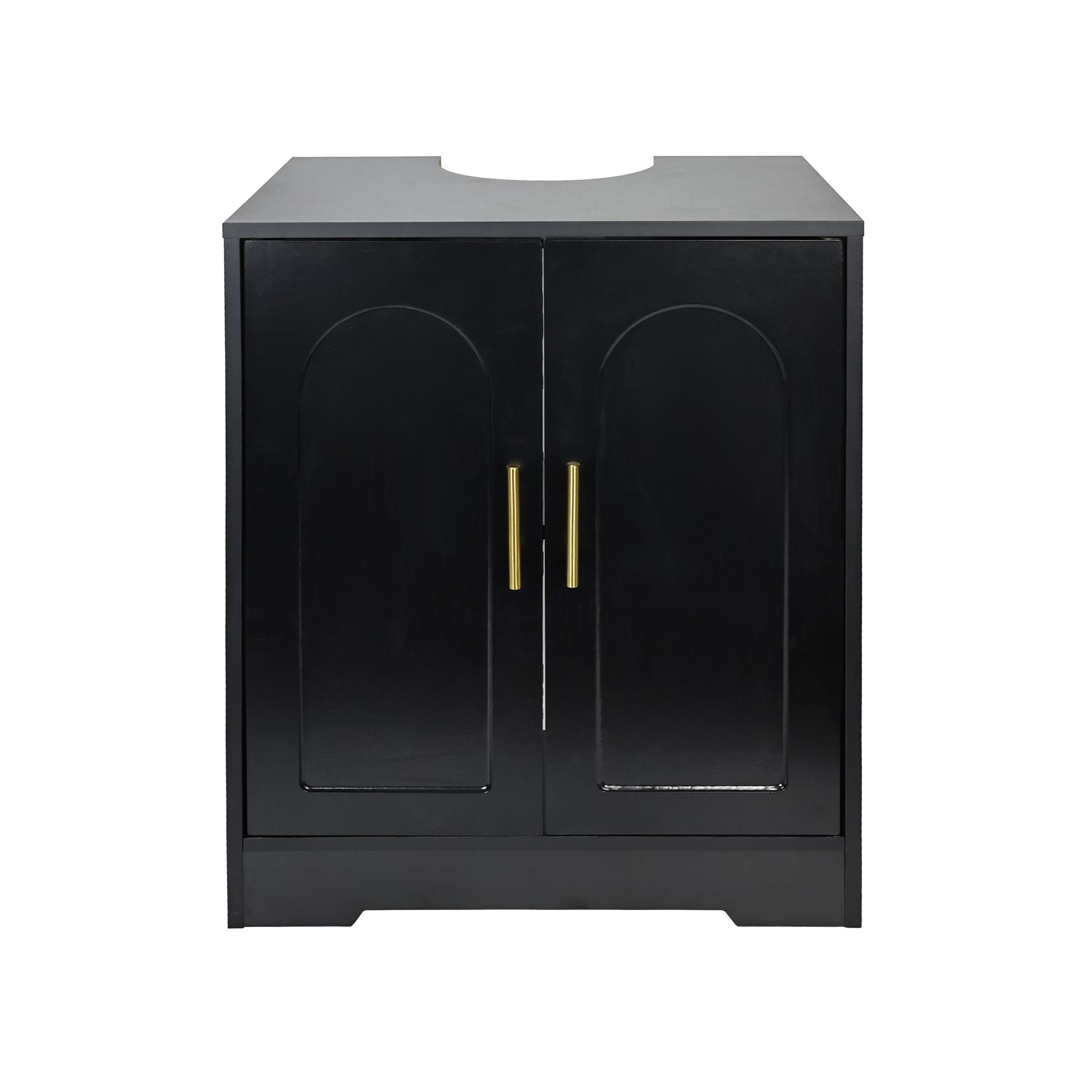 OHS Arch Under Sink Bathroom Cabinet with 2 Doors Wooden Under Basin Storage