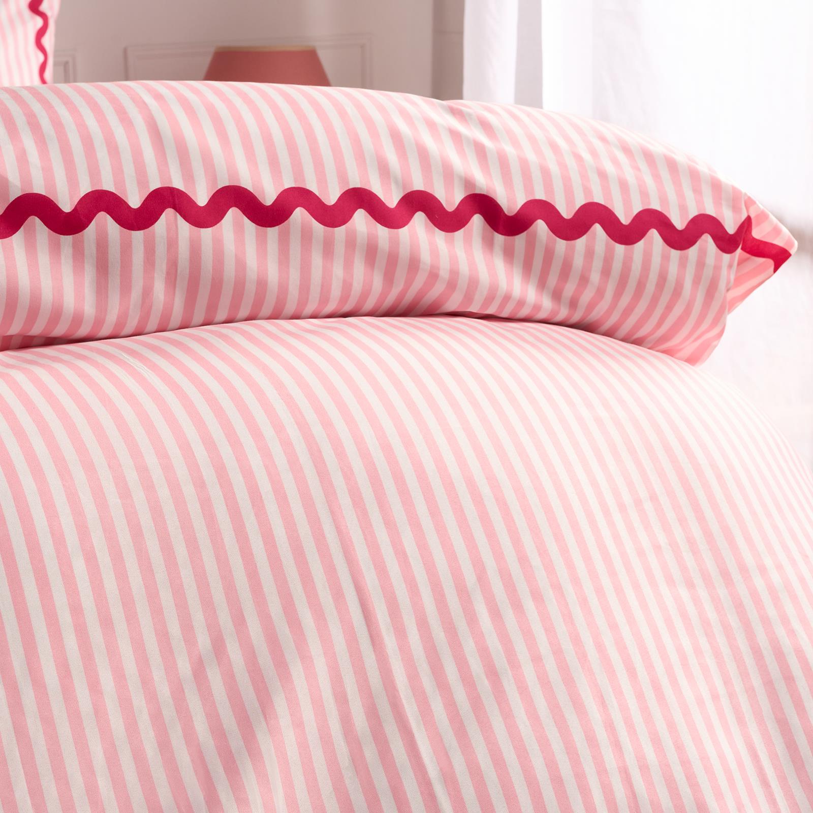 OHS Wave Border Bedding Set Microfibre Print Duvet Cover with Pillowcase