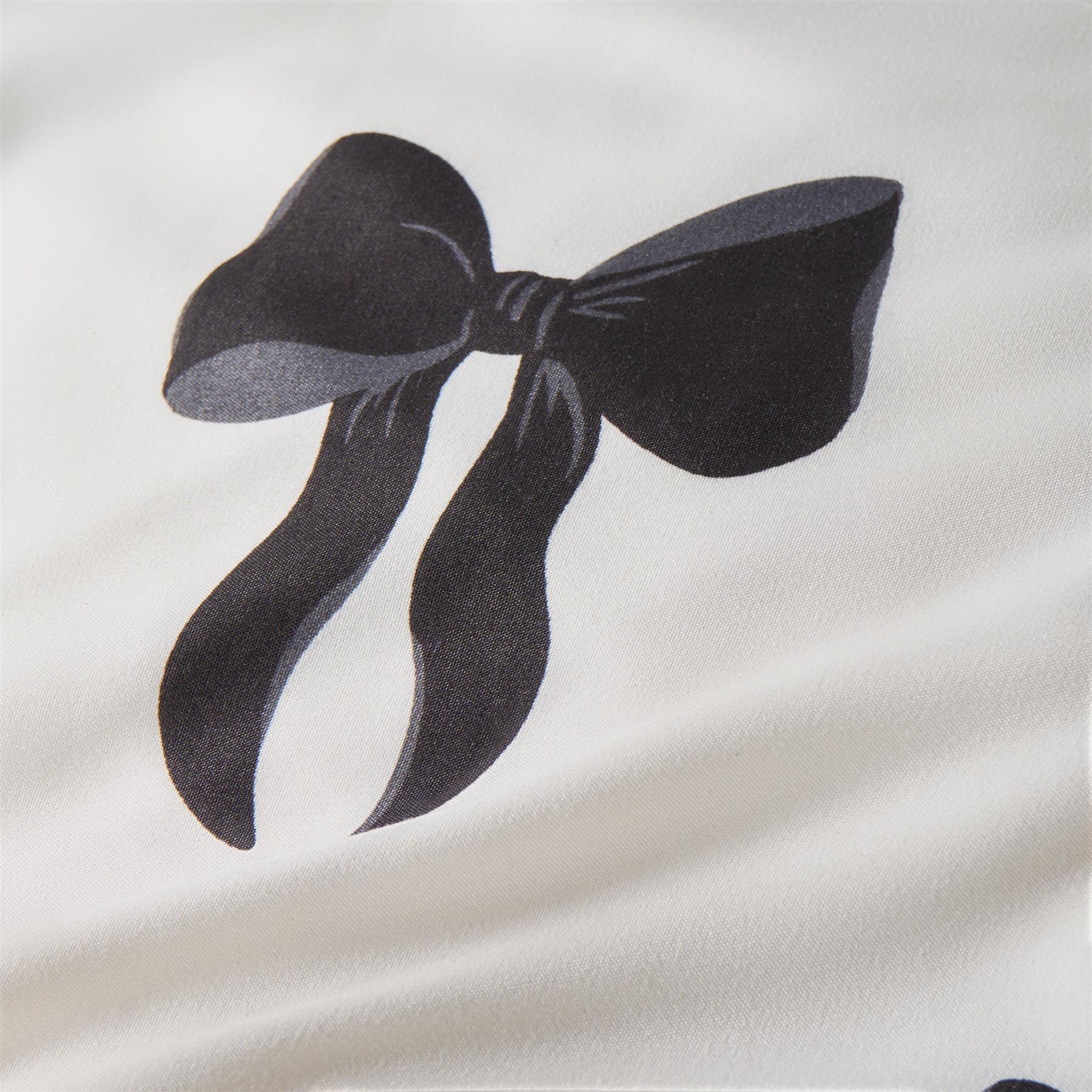 OHS Bow Reversible Duvet Cover Set with Pillowcase Polycotton Microfibre Bedding