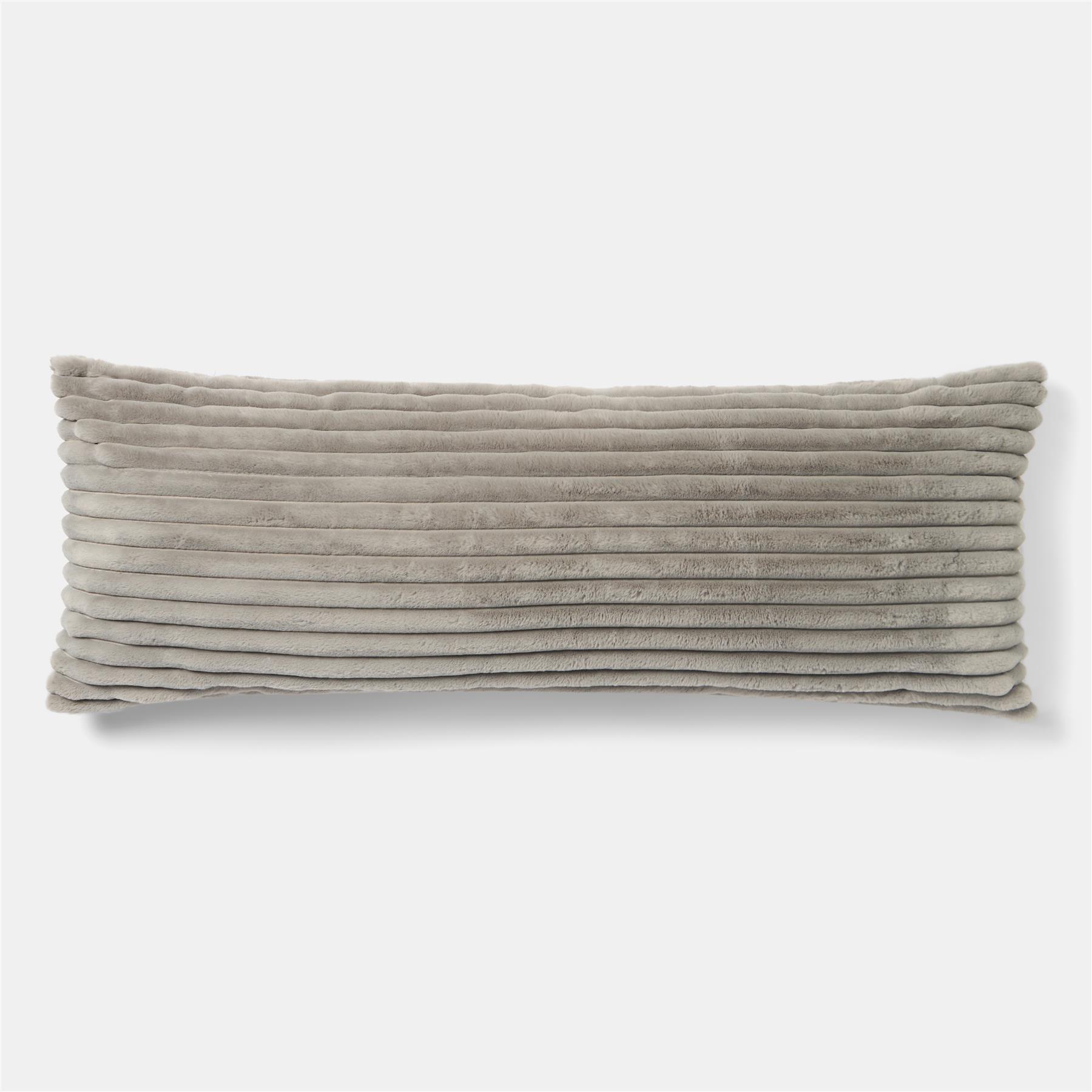 OHS Ribbed Bolster Pillow Faux Fur Long Luxury Soft Maternity Support Cushion