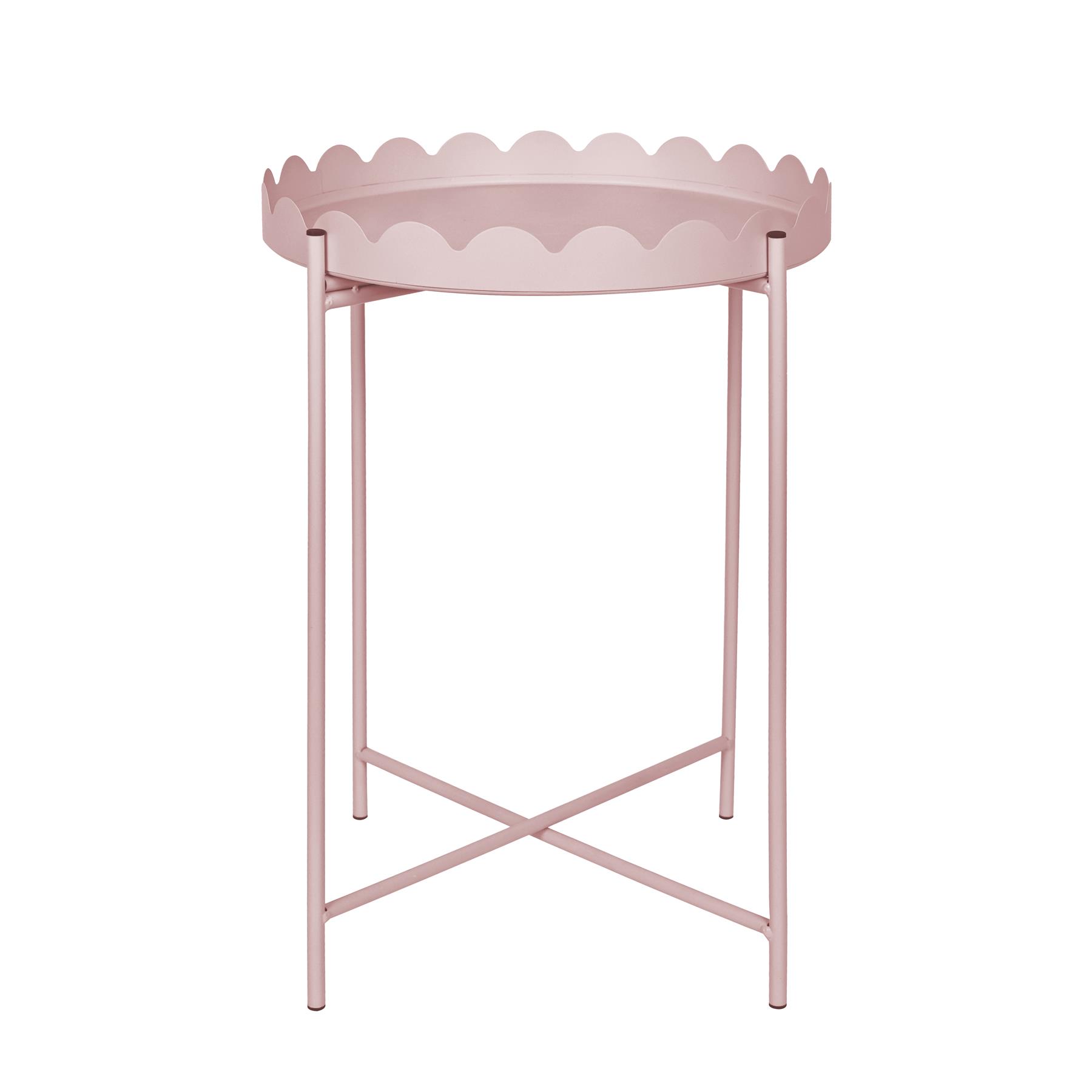 OHS Scallop Edge Side Table Coffee Tables with Metal Frame
