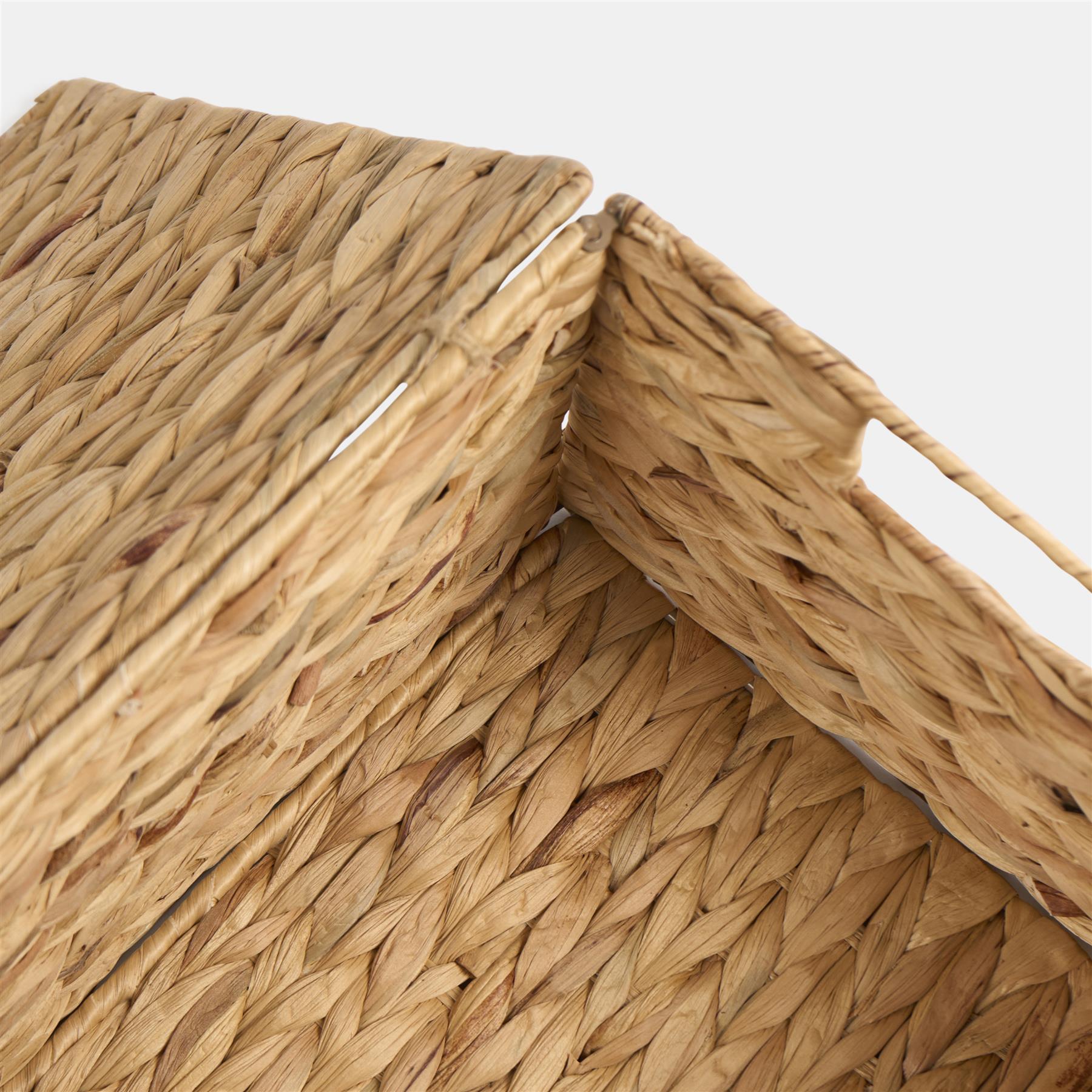 Natural Storage Cube Folding Rope Organiser Woven Wicker Hamper Strong Eco Box - Picture 17 of 20
