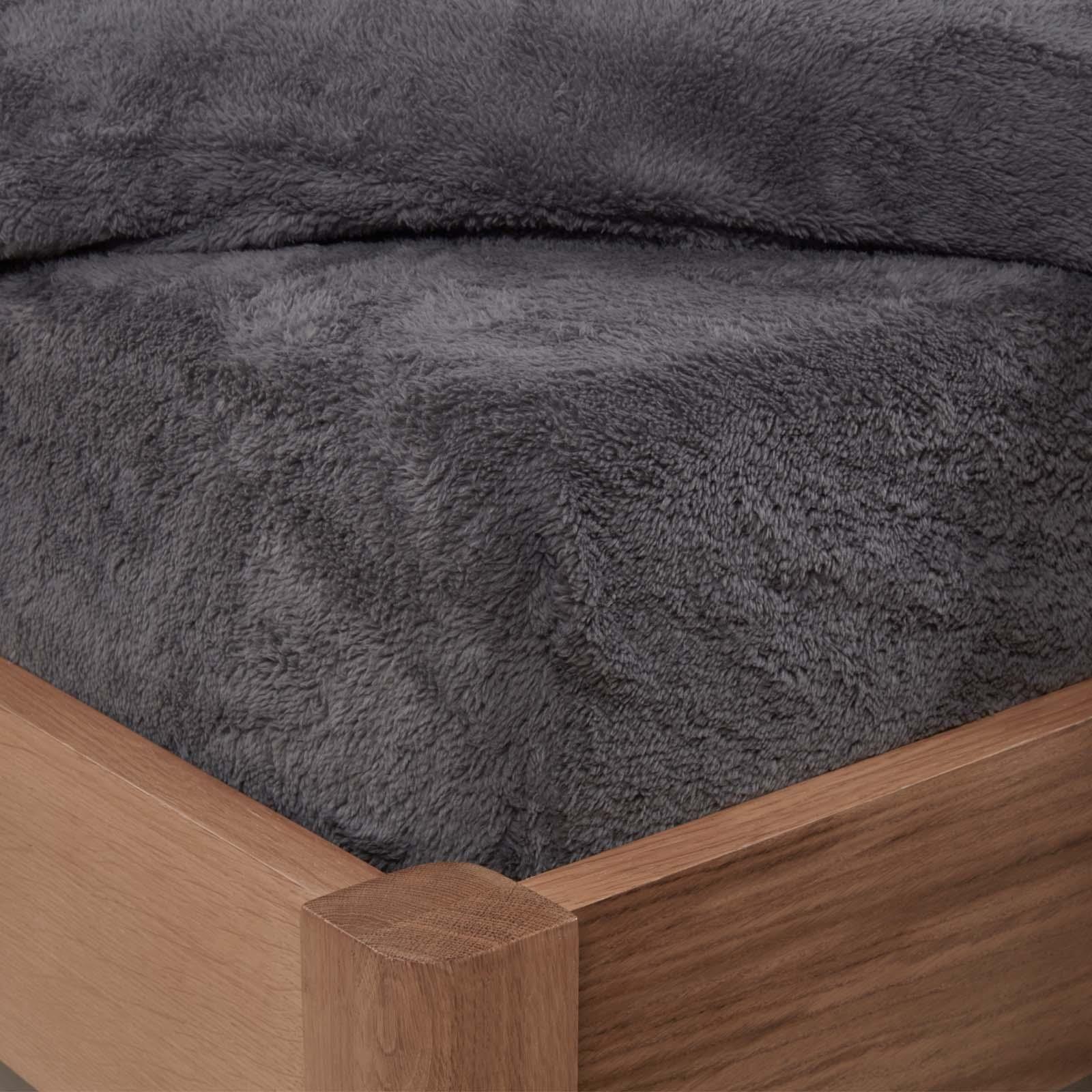 OHS Teddy Fleece Fitted Sheet Thermal Warm Single Double King Bedding NEW