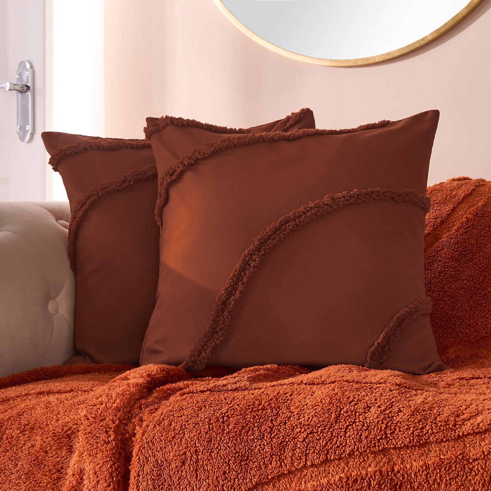 OHS Tufted Contour Cushion Covers 2 Pack Decorative Square Pillowcases