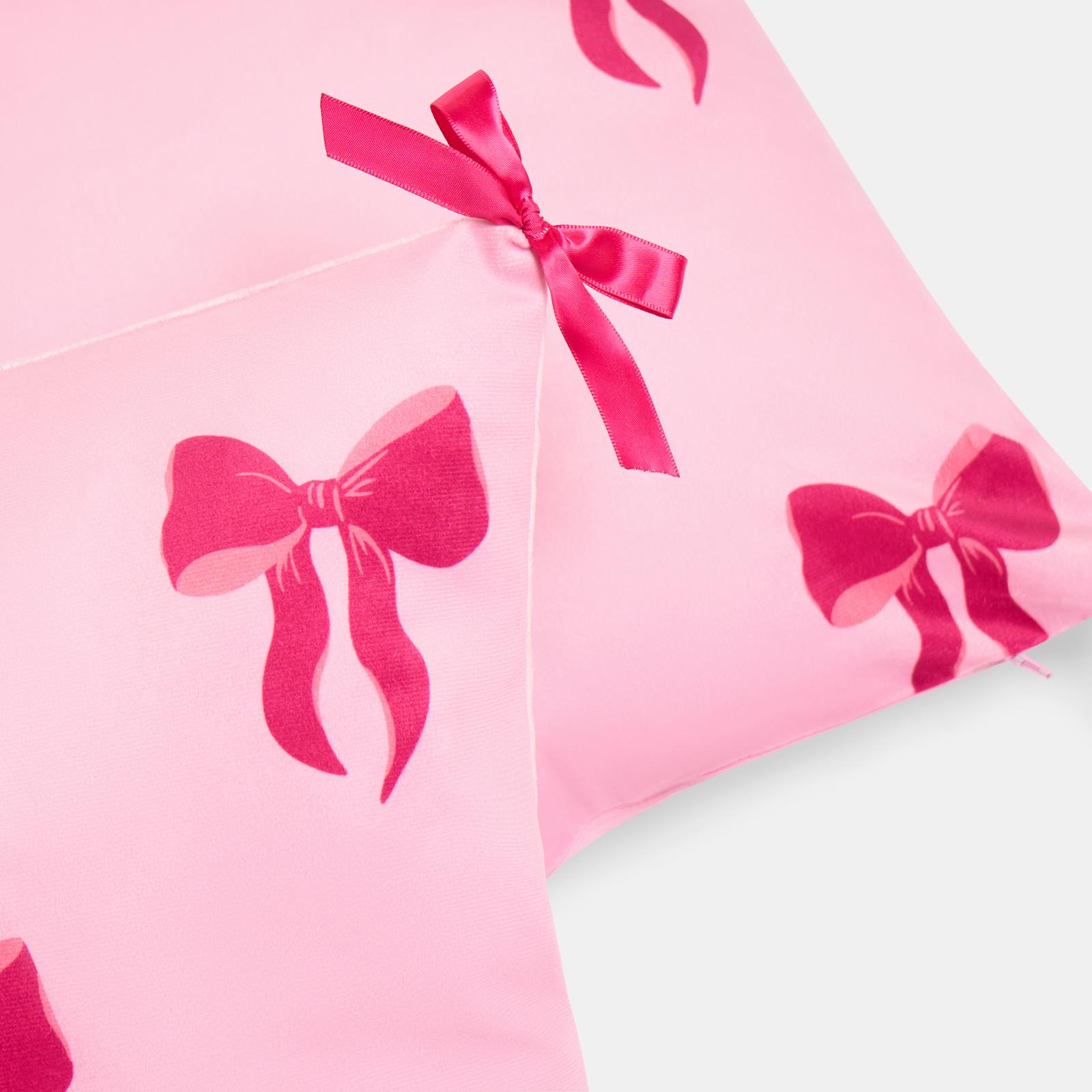OHS Bows Cushion Covers Matte Velvet Living Room Square Pillowcases Home Decor