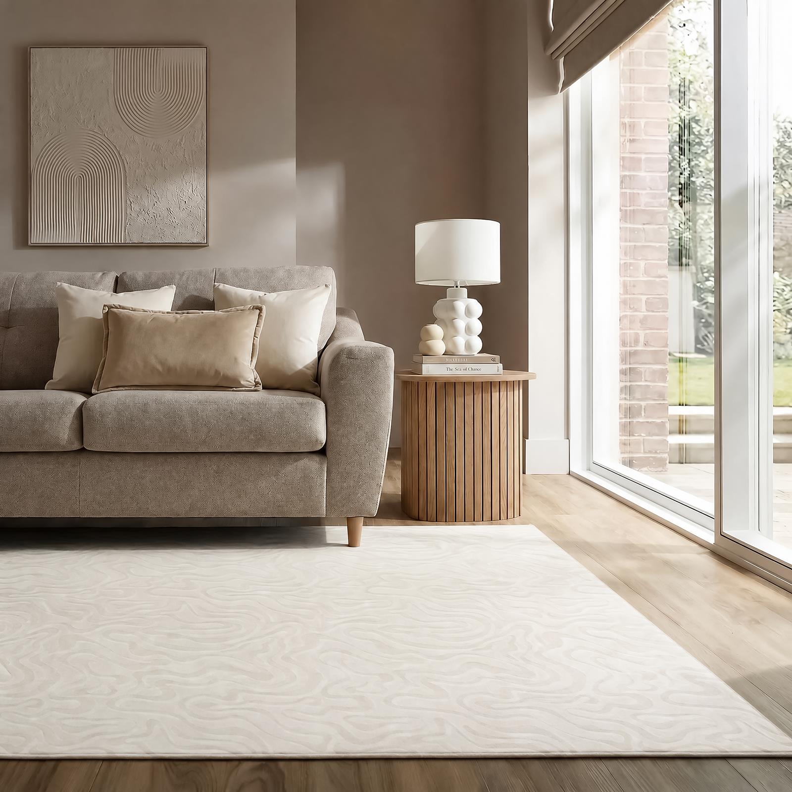 OHS Washable Rug Geometric Print Ultra Soft Living Room Area Mat Accent Rugs