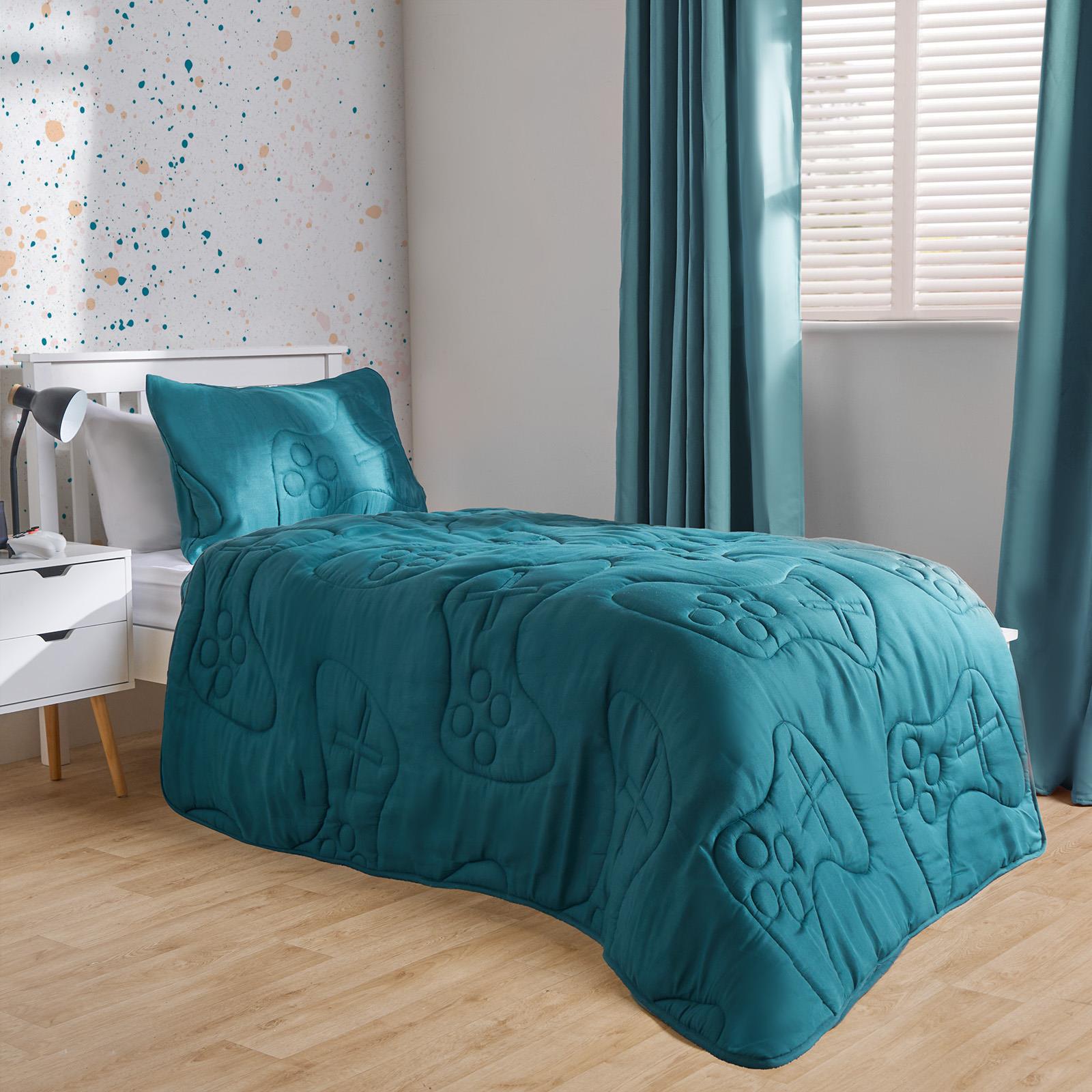 OHS Gaming Duvet Coverless Quilted 7.5 TOG Bedding Cover Pillowcase Set Embossed