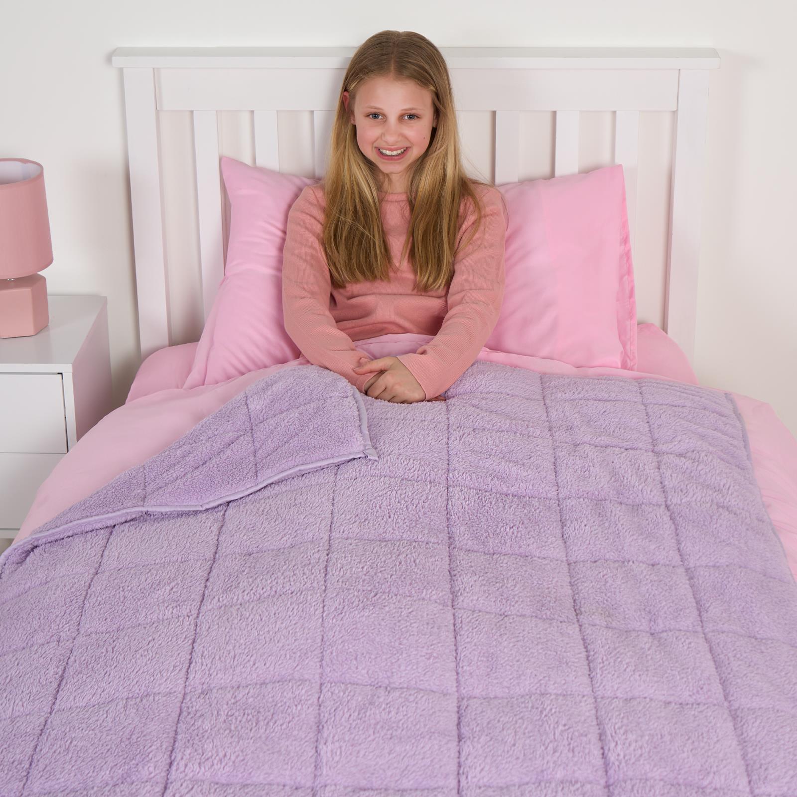 Teddy Fleece Weighted Blanket Kids Anxiety Stress Relief Sleep Bed Soft Throw