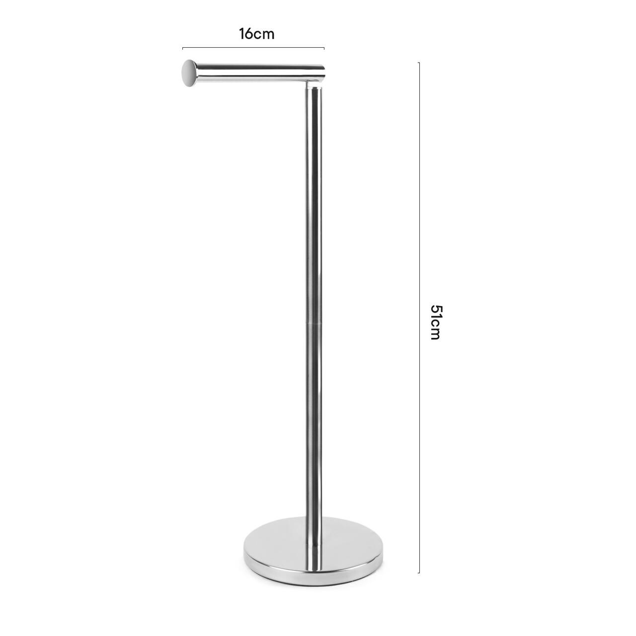 Free Standing Toilet Roll Holder Space Saving Storage Bathroom Loo Roll Frame