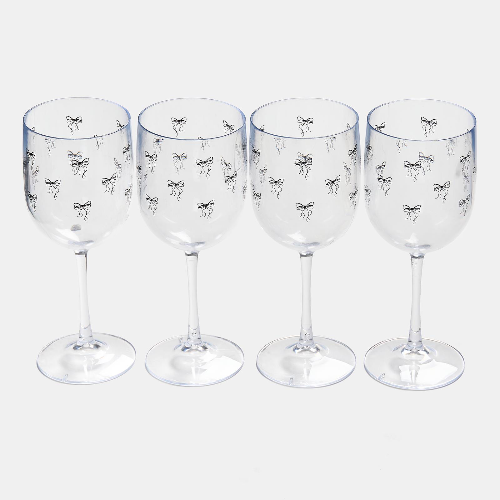 OHS Plastic Glasses Set of 2/4 Reusable Flute Champagne Cocktail Glass Picnic