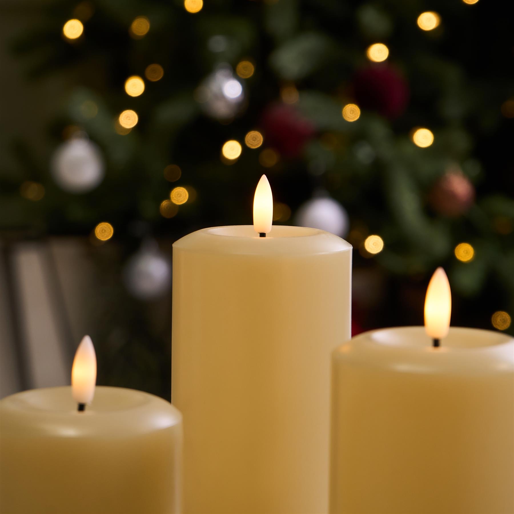 OHS Flameless LED Candles Set of 3 Christmas Wedding Party Decorative Lights