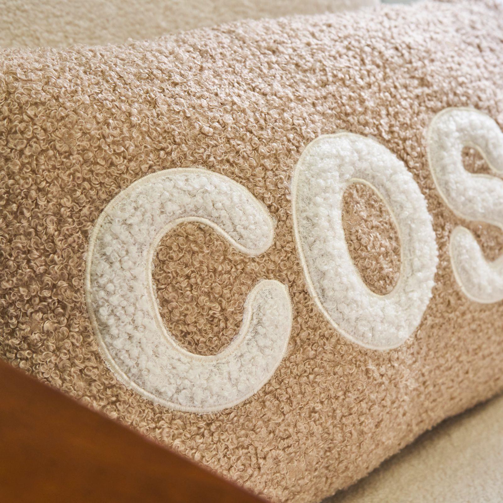 OHS Slogan Scatter Pillow Soft Boucle Sofa Bed Decor Filled Cushion Back Support