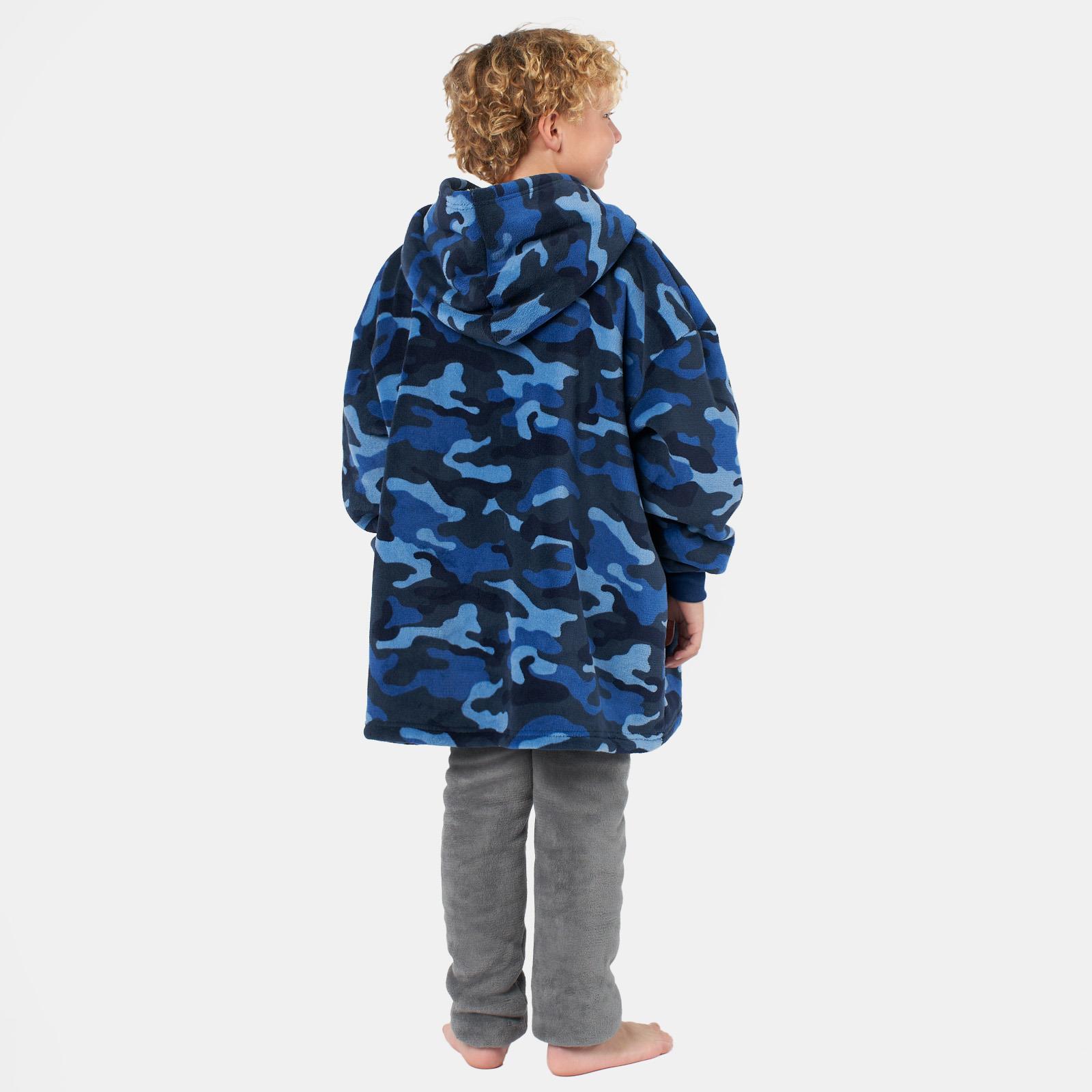 Kids Hoodie Blanket Oversized Sherpa Fleece Jumper Sweatshirt Soft Warm Throw - Picture 12 of 169