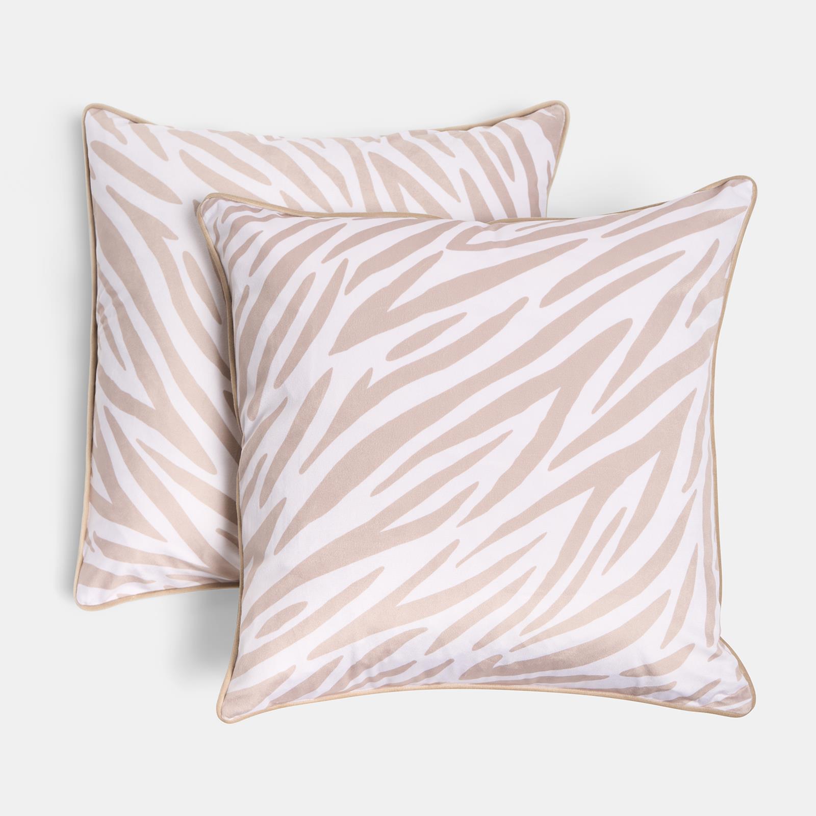 OHS Zebra Print Cushion Covers Matte Velvet Soft Luxury Square Pillowcases