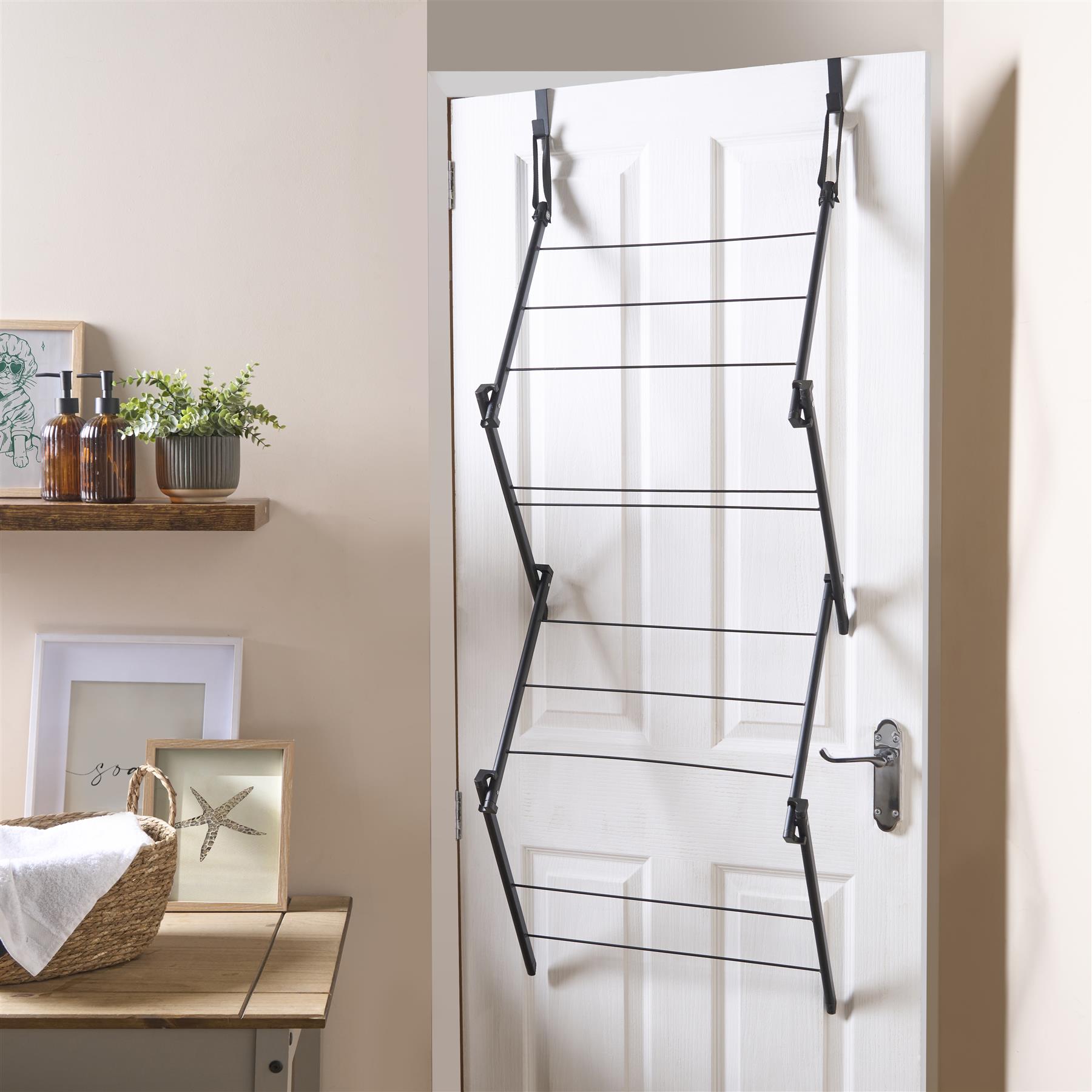 Over Door Clothes Airer Utility Caravan Towel Clothes Drying Rack Hanger Compact