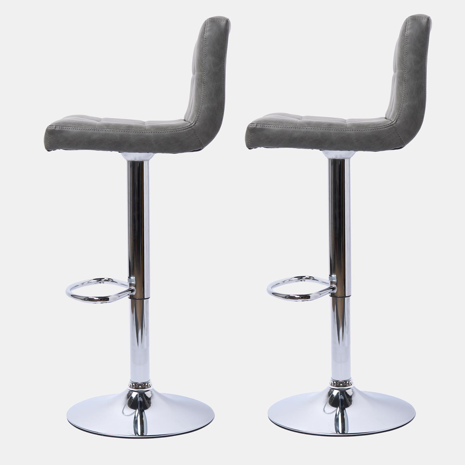 Bar Stool Faux Leather Adjustable 2 Kitchen Breakfast Counter Swivel Seat Chair