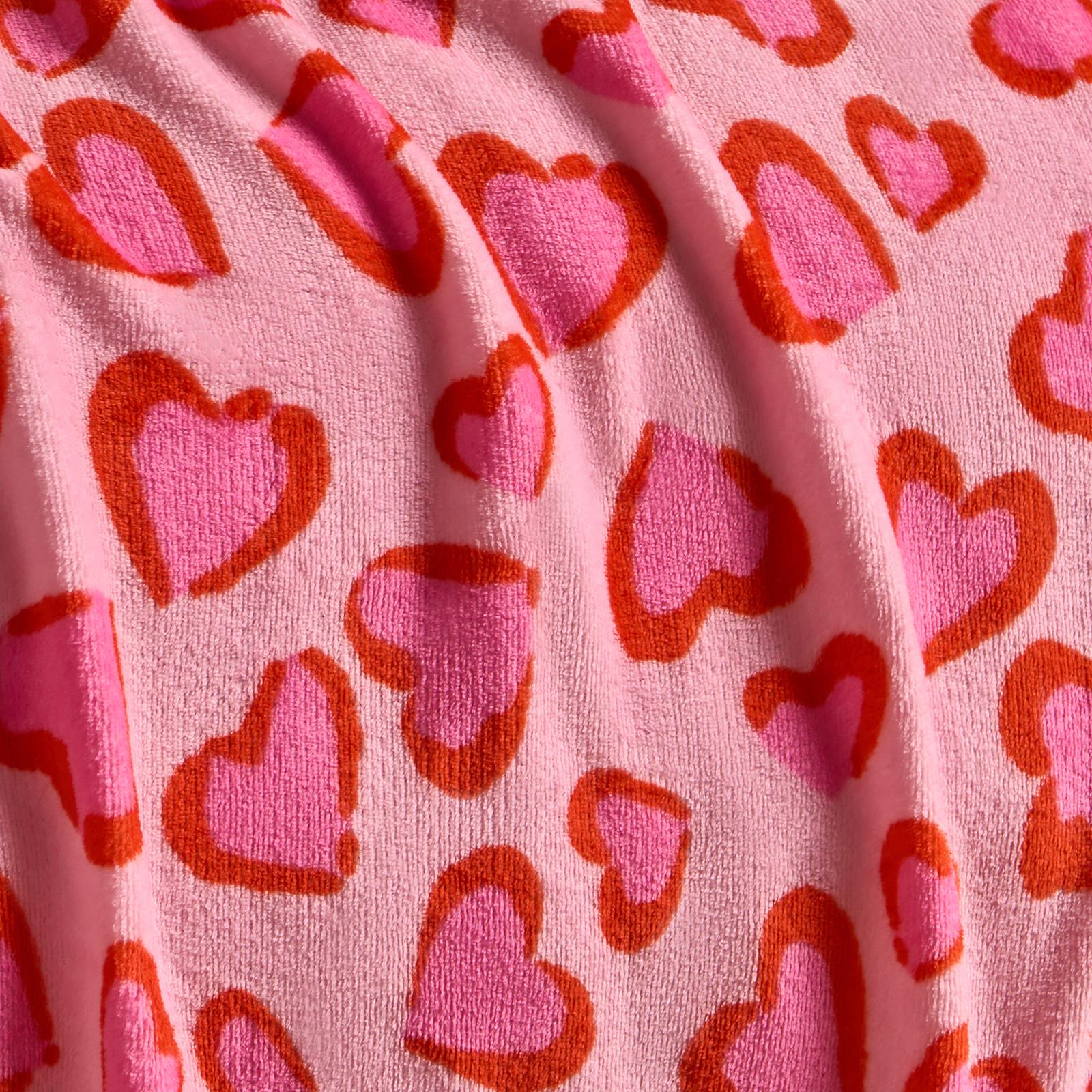 OHS Heart Leopard Throw Ultra Soft Blanket Flannel Fleece Lightweight Bedspread