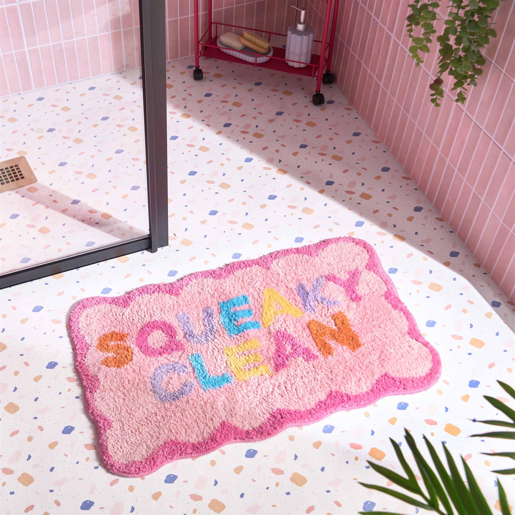 Bath Mat Non Slip Rug Shower Textured Shaggy Absorbent Bathroom Squeaky Clean