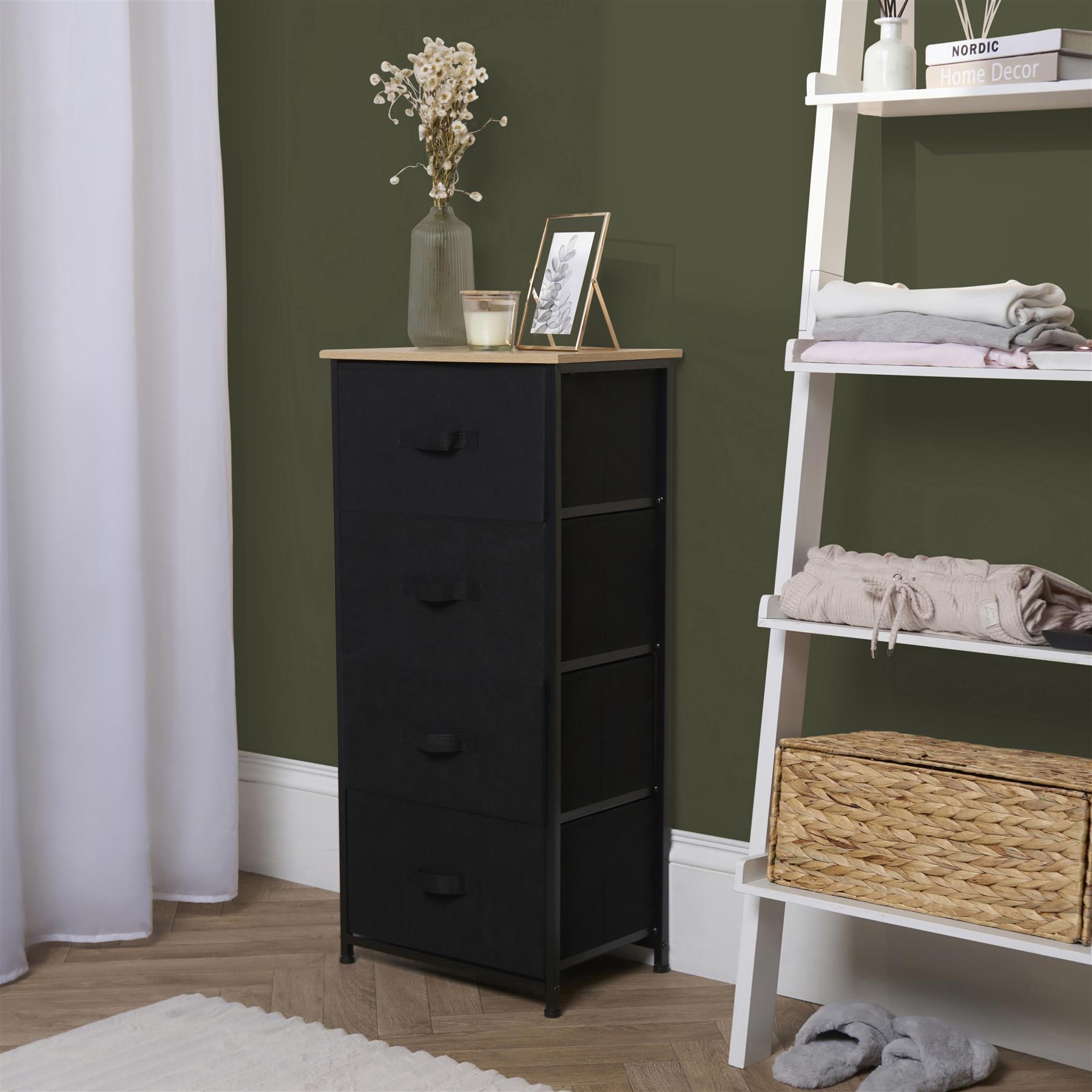 Fabric Cabinet Bedside 2/3/4 Drawers Storage Unit Clothes Shoes Home Organiser - Picture 77 of 94