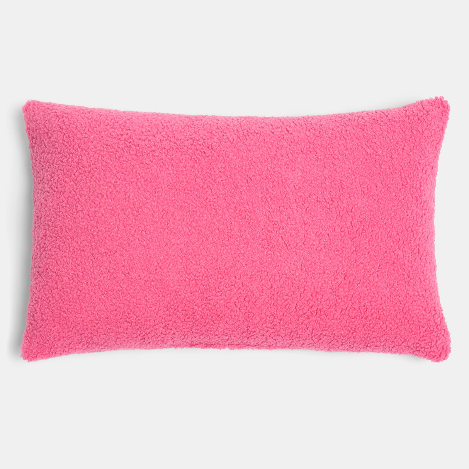 OHS Slogan Scatter Pillow Love You Bye Boucle Decor Filled Cushion Back Support