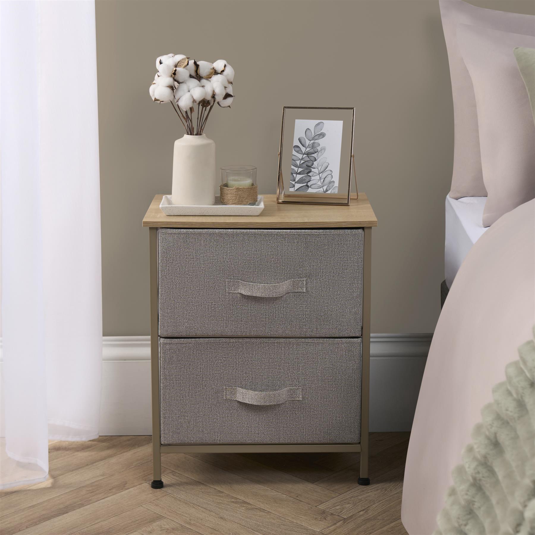 Fabric Cabinet Bedside 2/3/4 Drawers Storage Unit Clothes Shoes Home Organiser - Picture 2 of 94