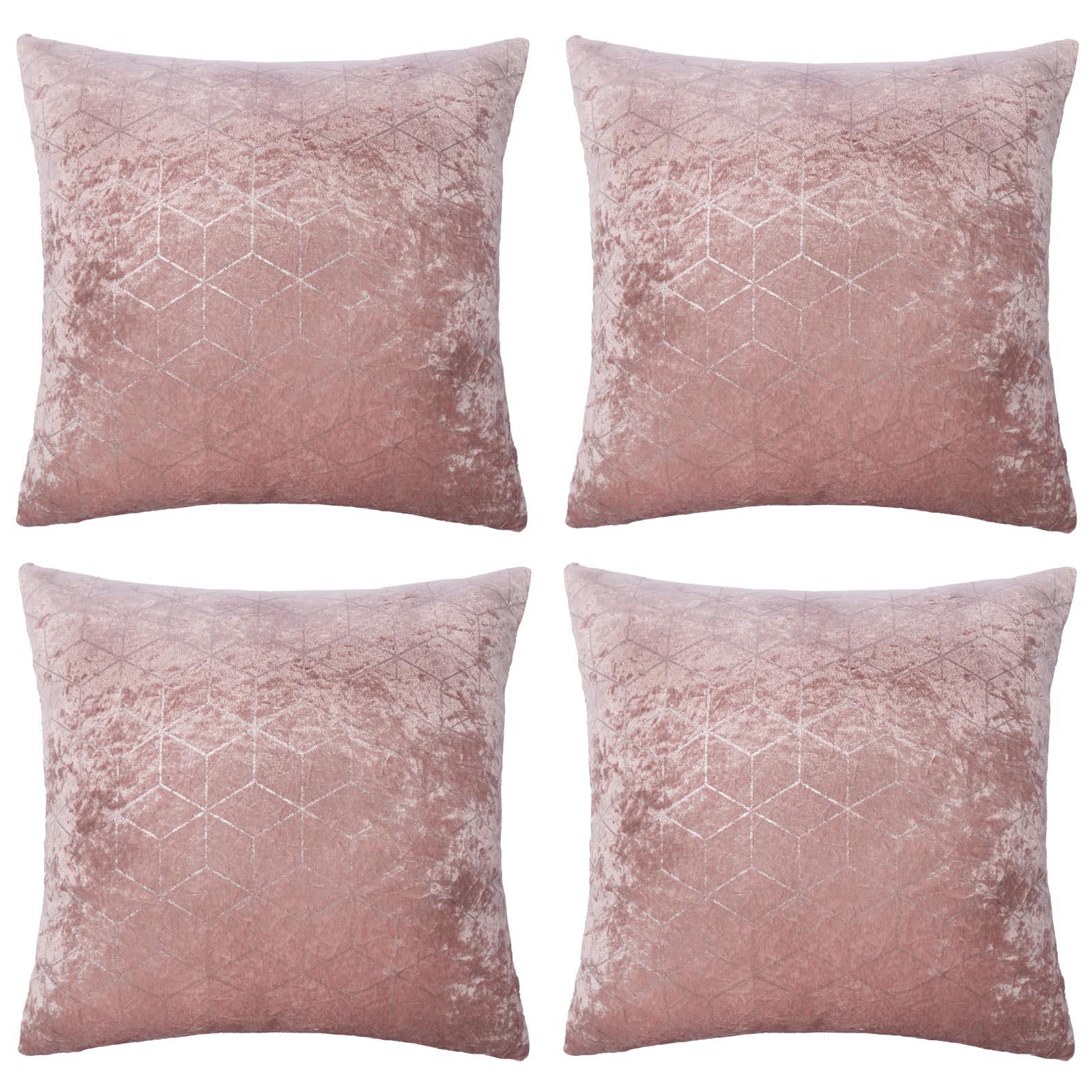 Velvet Cushion Covers Metallic Luxury Geometric Set of 2 or 4 Sofa Chair Inserts