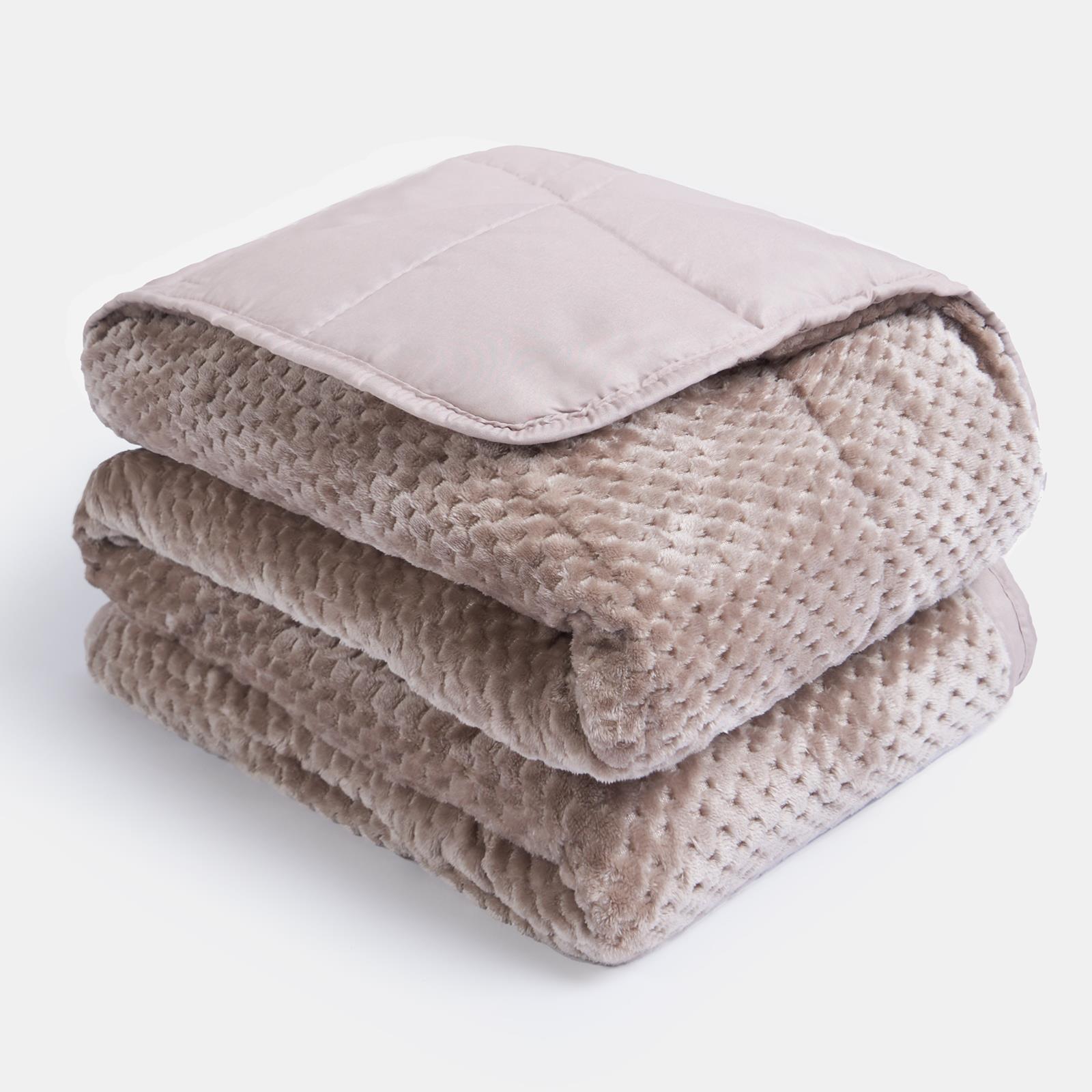 OHS Waffle Fleece Weighted Blanket Sleep Therapy Anxiety Super Soft Bed Throw