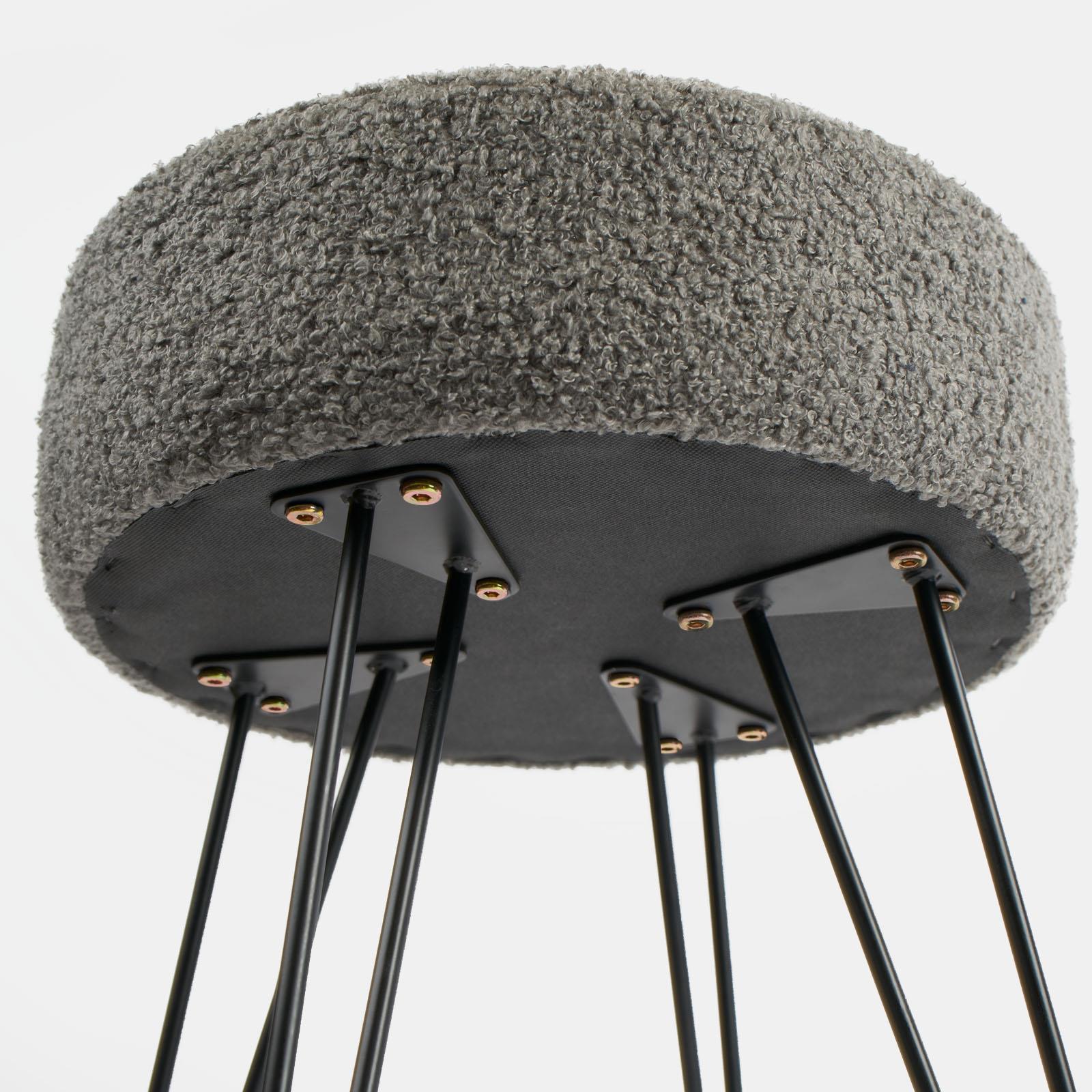 Stool Boucle Fleece Chair Dressing Table Vanity Seat Pouffe Home Spa Foot Rest