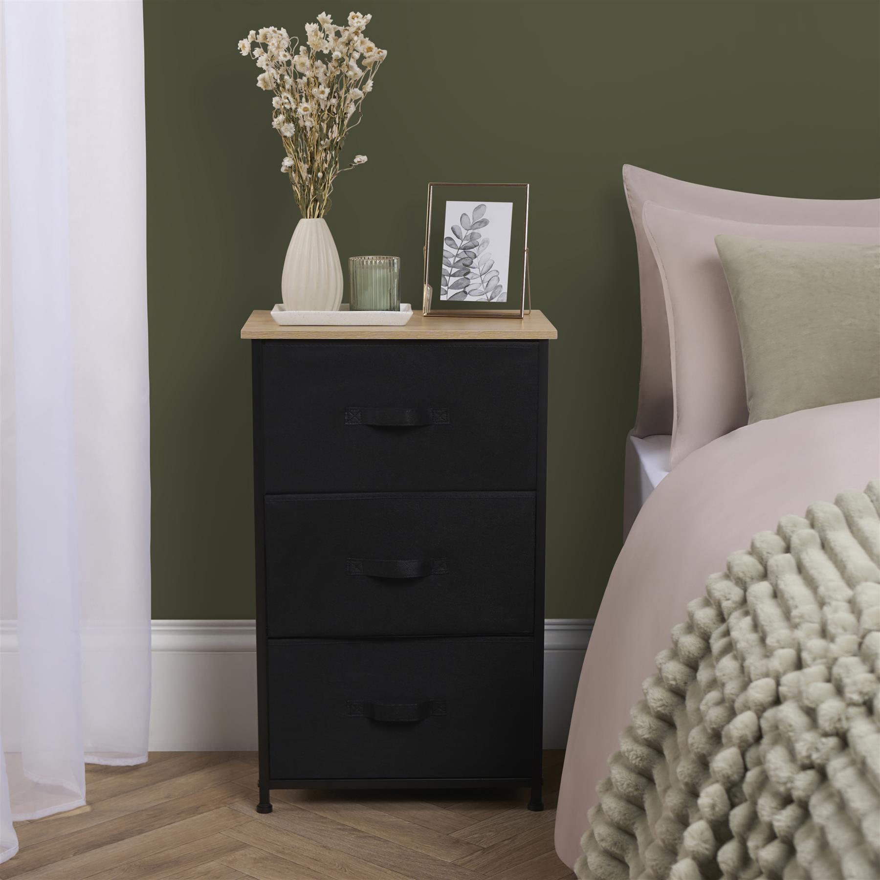 Fabric Cabinet Bedside 2/3/4 Drawers Storage Unit Clothes Shoes Home Organiser - Picture 45 of 94