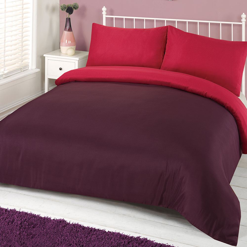 Brentfords Plain Navy Duvet Cover with Pillowcase Reversible Blue Bedding Set