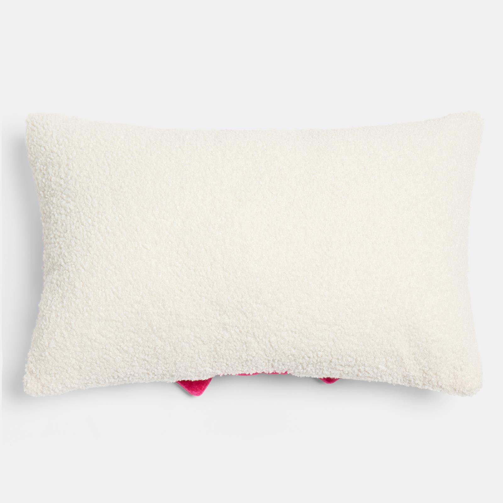 OHS Bow Wrapped Cushion Boucle Gift Decorative Novelty Filled Scatter Pillow