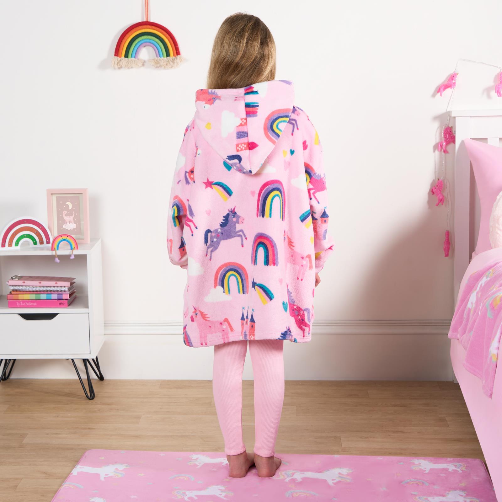 Kids Hoodie Blanket Oversized Sherpa Fleece Jumper Sweatshirt Soft Warm Throw - Picture 112 of 169