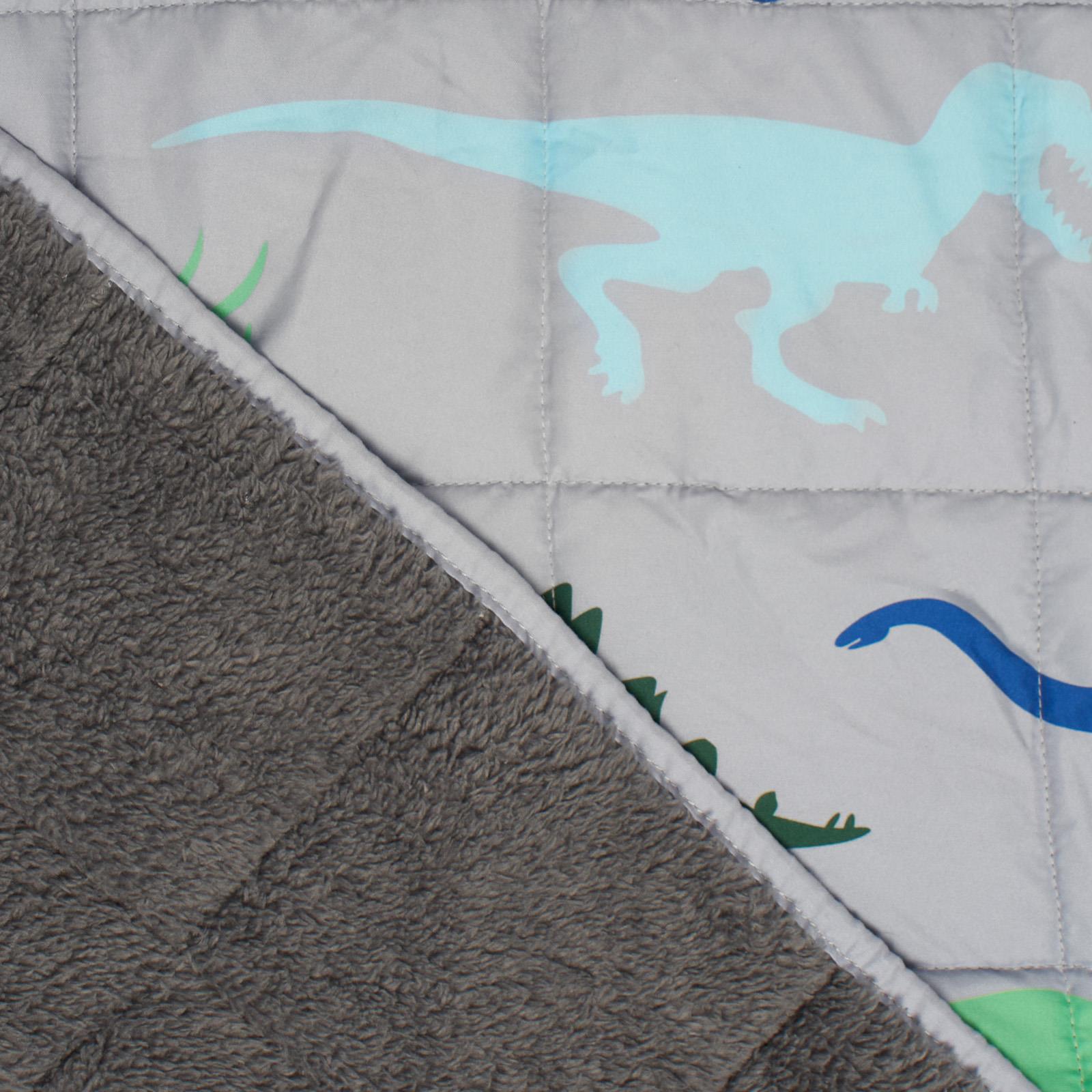 Weighted Blanket Kids Dino Sensory Sleep Therapy Anxiety Soft Teddy Fleece Throw