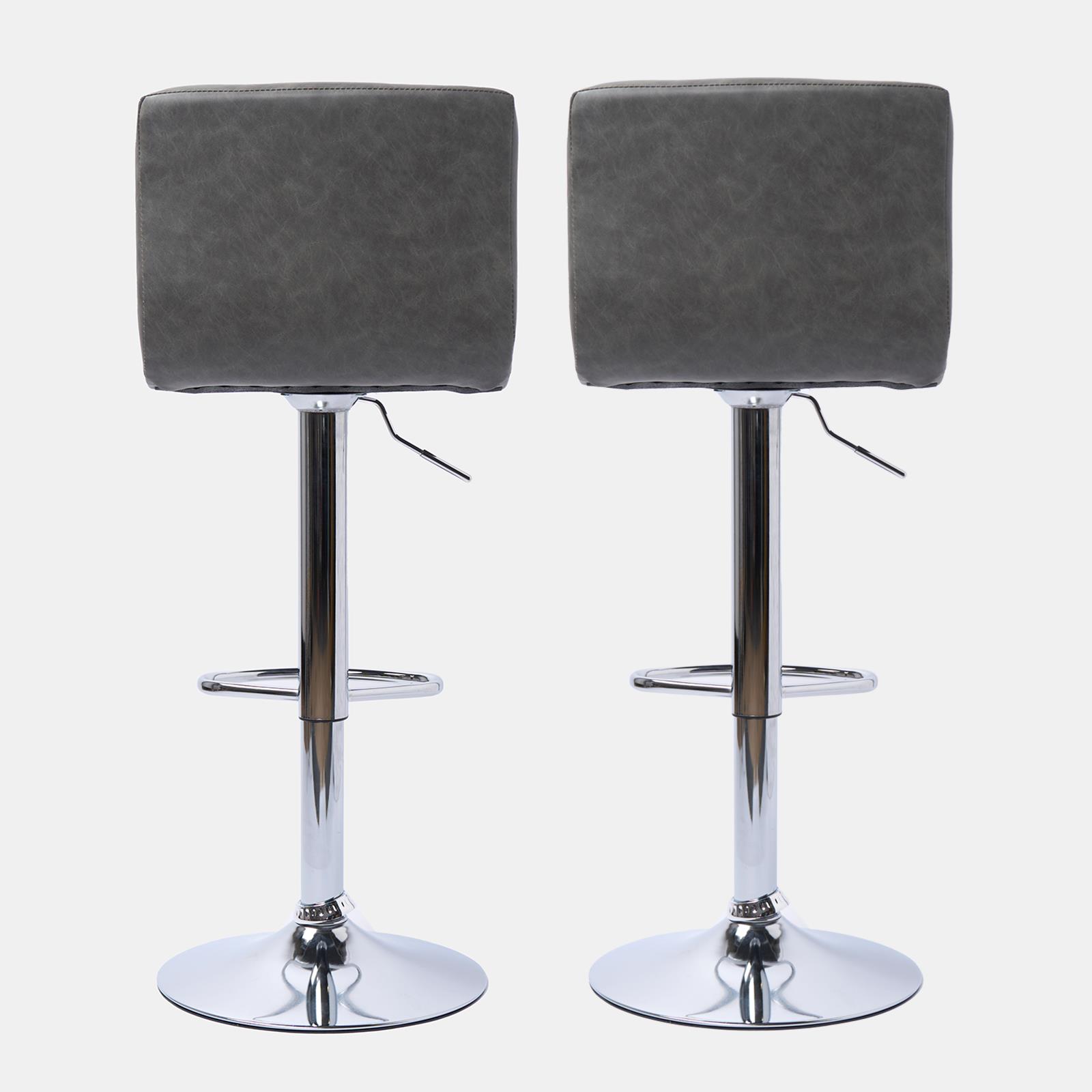 Bar Stool Faux Leather Adjustable 2 Kitchen Breakfast Counter Swivel Seat Chair